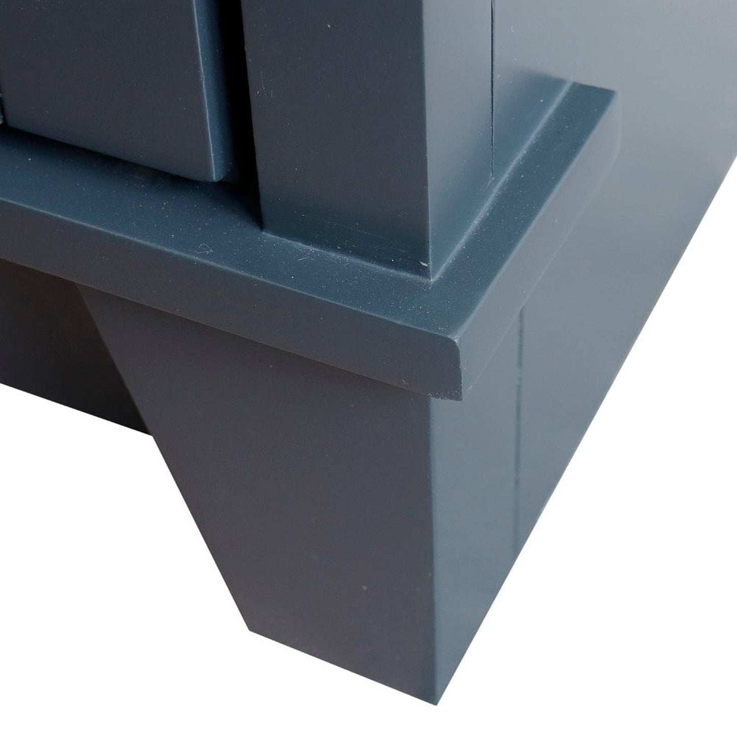 Bellaterra Home Terni 49" 2-Door 2-Drawer Dark Gray Freestanding Vanity Set With Ceramic Double Undermount Rectangular Sink and White Carrara Marble Top