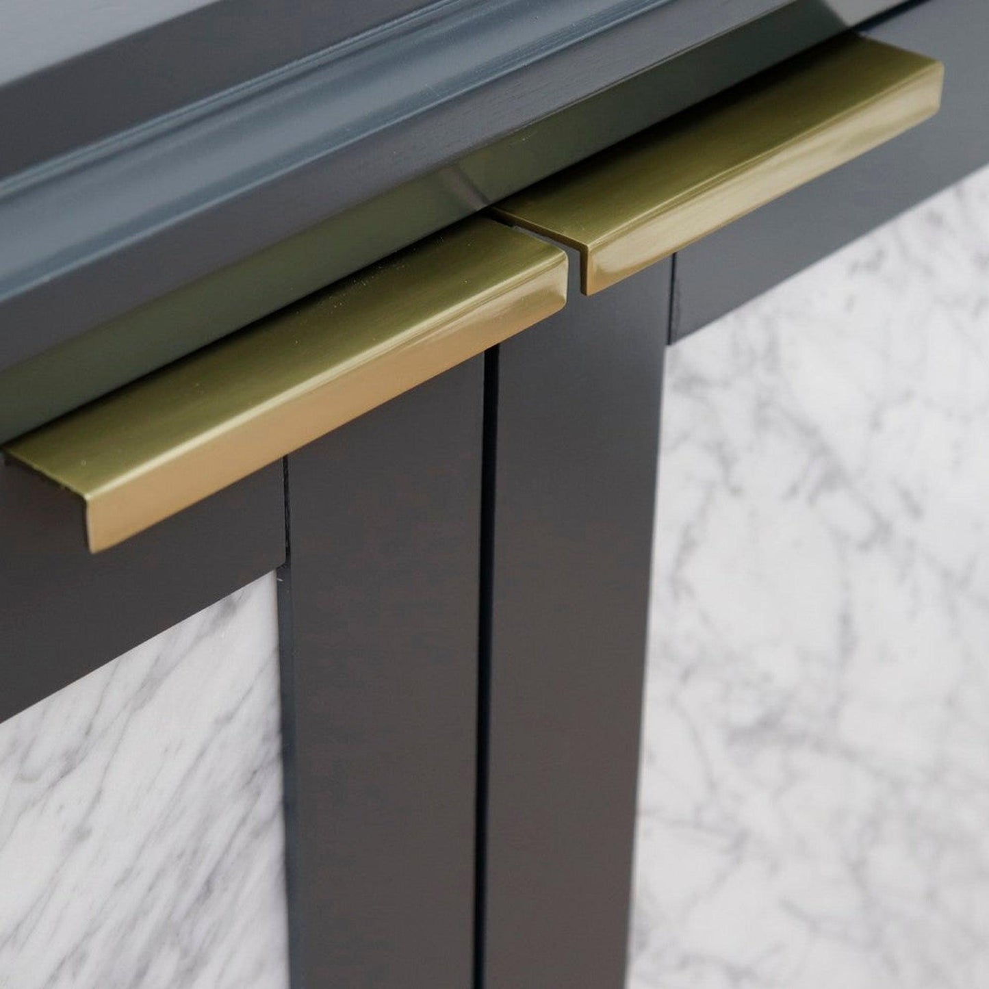 Bellaterra Home Trento 43" 2-Door 3-Drawer Dark Gray Freestanding Vanity Set With Ceramic Right Undermount Rectangular Sink and Gray Granite Top, and Right Door Cabinet