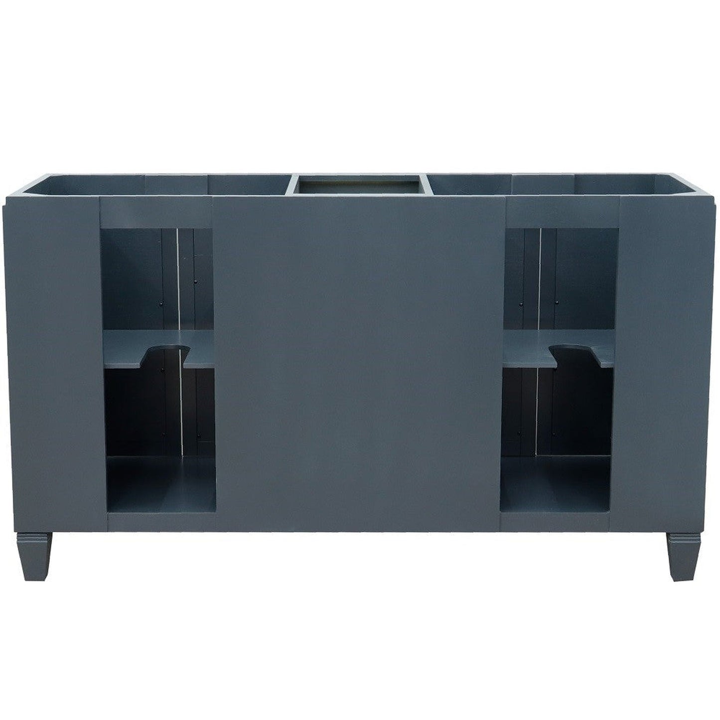 Bellaterra Home Trento 60" 4-Door 3-Drawer Dark Gray Freestanding Double Vanity Base