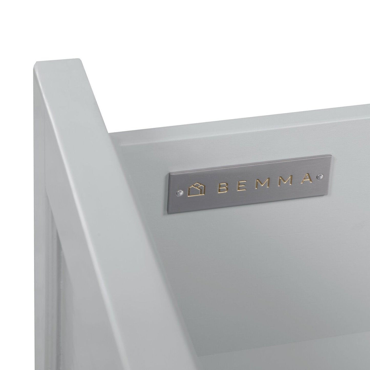 Bemma Design Montauk 36" Morning Fog Gray Solid Wood Freestanding Bathroom Vanity With Single 3-Hole White Quartz Vanity Top, Oval Undermount Sink, and Backsplash