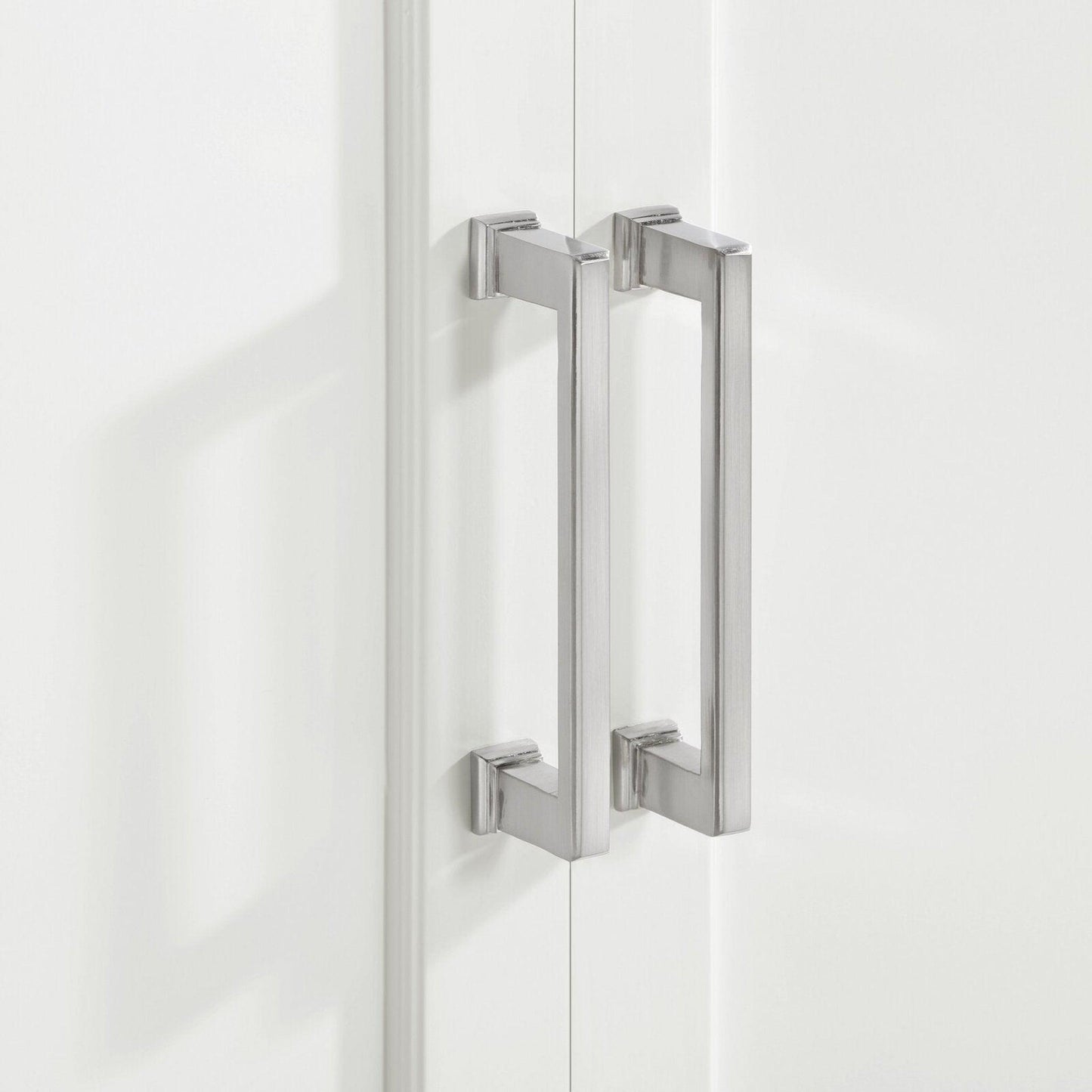 Bemma Design Montauk 60" Pure White Solid Wood Freestanding Bathroom Vanity With Double 3-Hole White Quartz Vanity Top, Oval Undermount Sink, and Backsplash