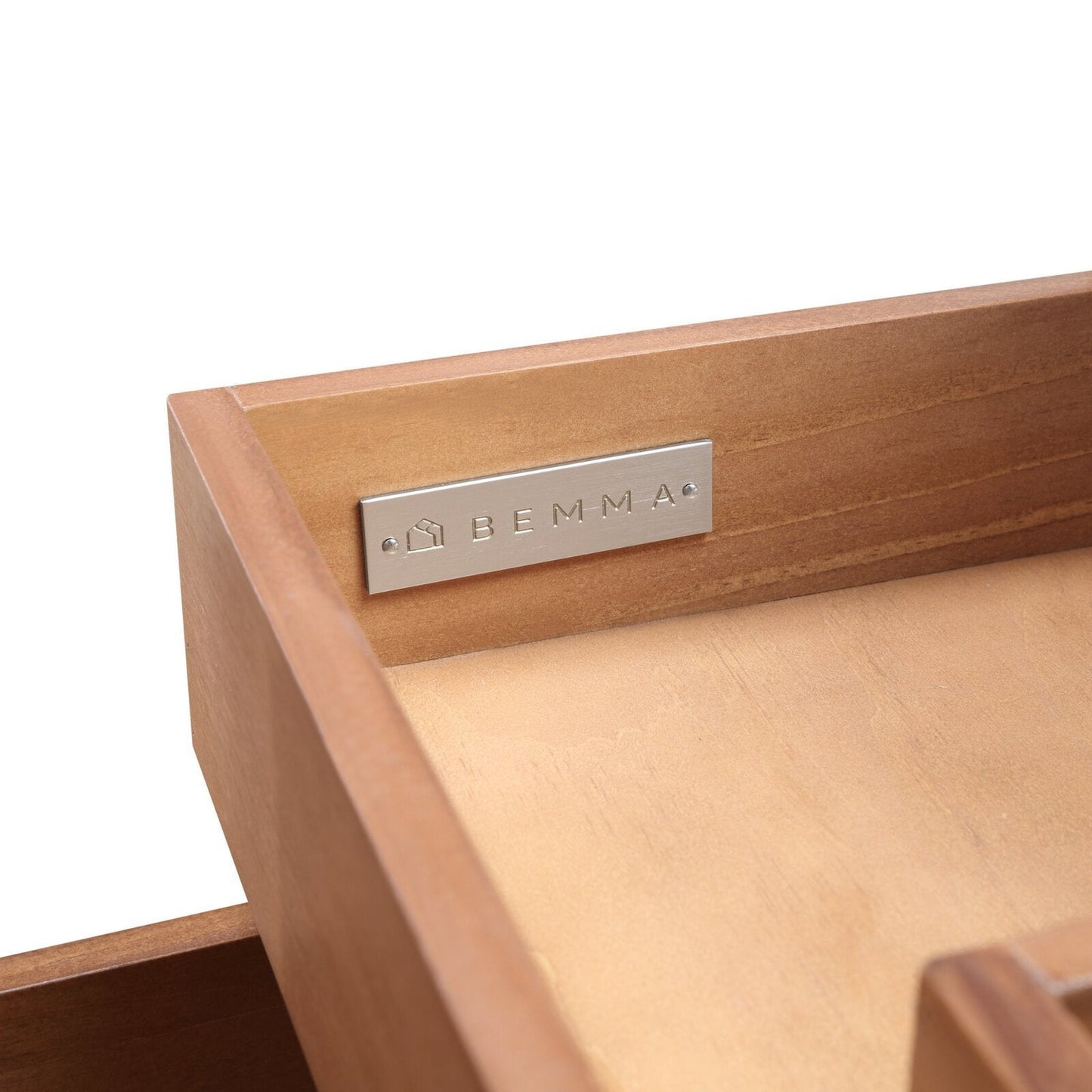 Bemma Design Terra 24" Walnut Solid Wood Wall-Mounted Bathroom Vanity With Single 1-Hole Italian Carra Marble Vanity Top, Rectangle Undermount Sink and Matte Black Trim