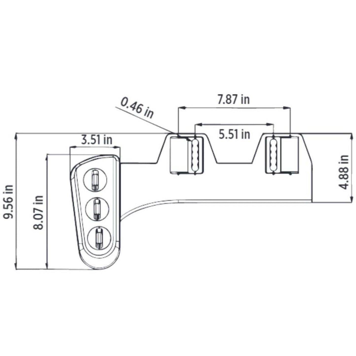 Bio Bidet BB-270 17" White Duo Non-Electric Bidet Attachment With Retractable Dual Nozzle