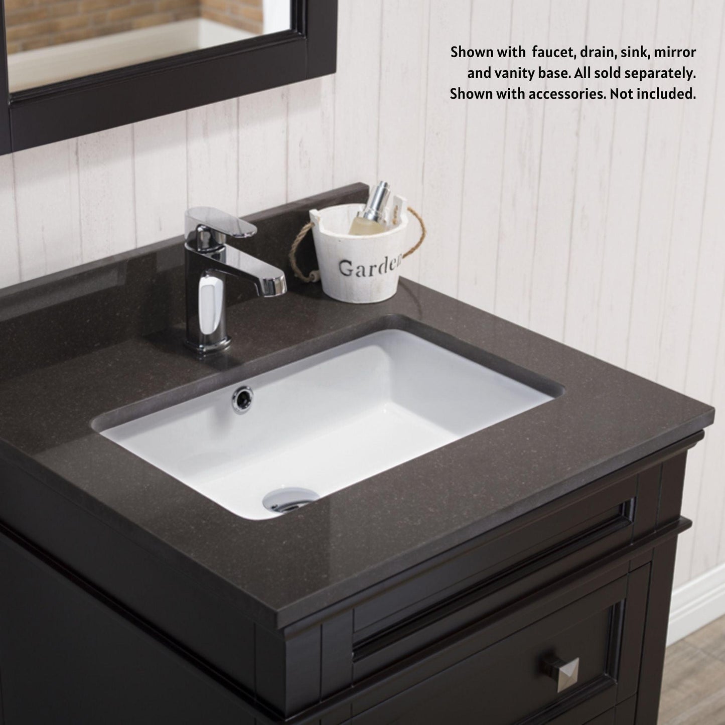 Blossom 24" x 22" Mocha Woodland Quartz Vanity Top With Backsplash