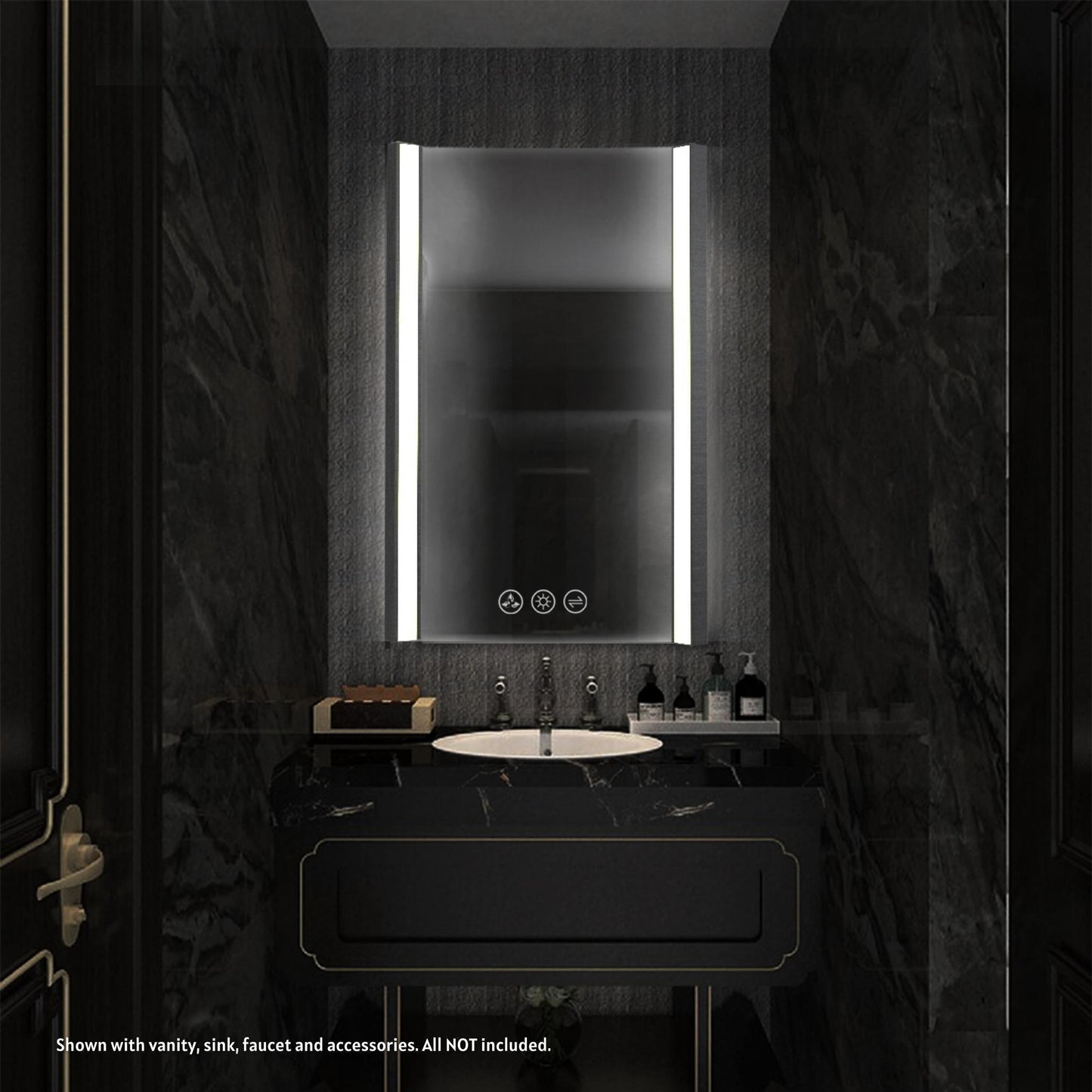 Blossom Binary 20" x 32" Chrome Wall-Mounted Rectangle LED Mirror