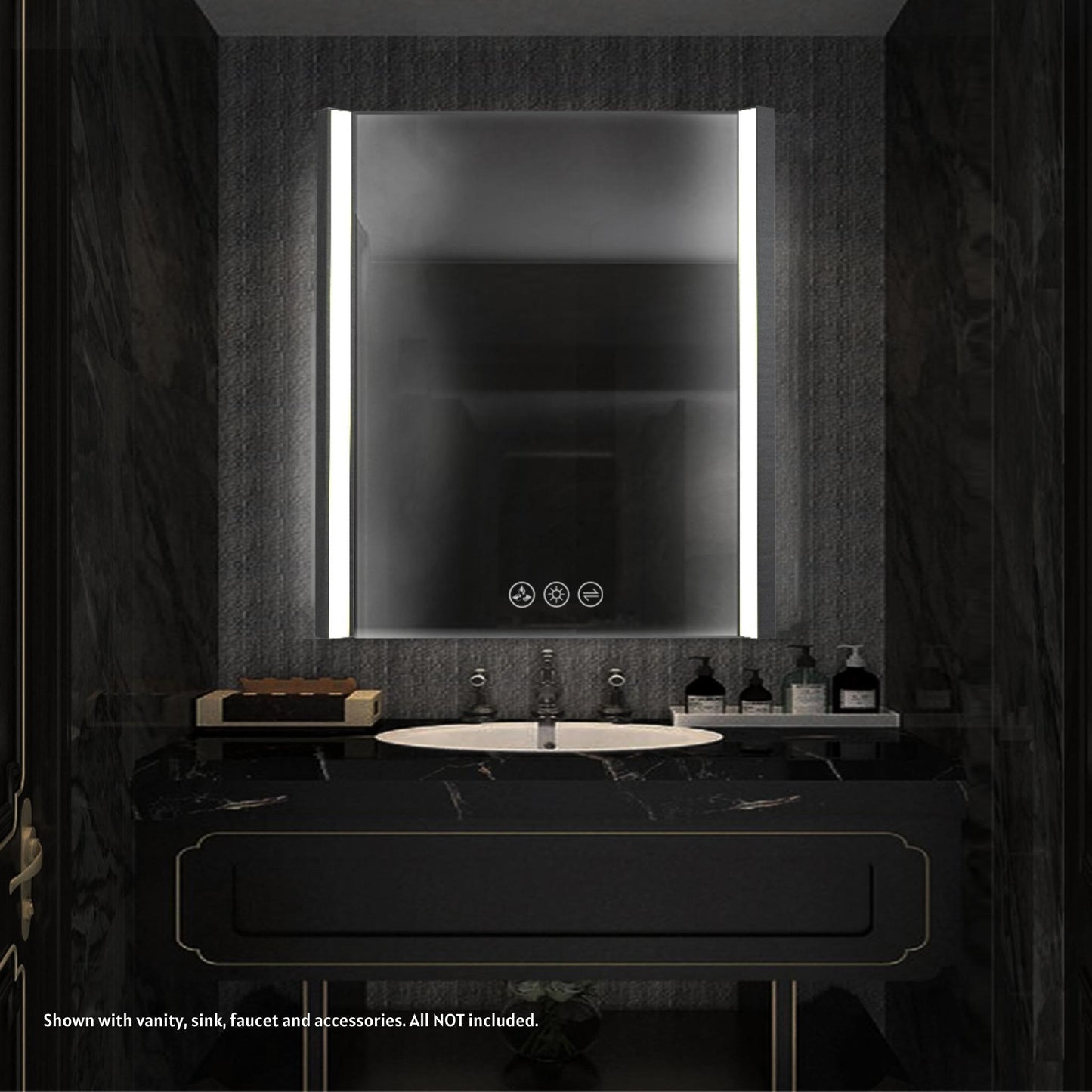 Blossom Binary 30" x 32" Chrome Wall-Mounted Rectangle LED Mirror