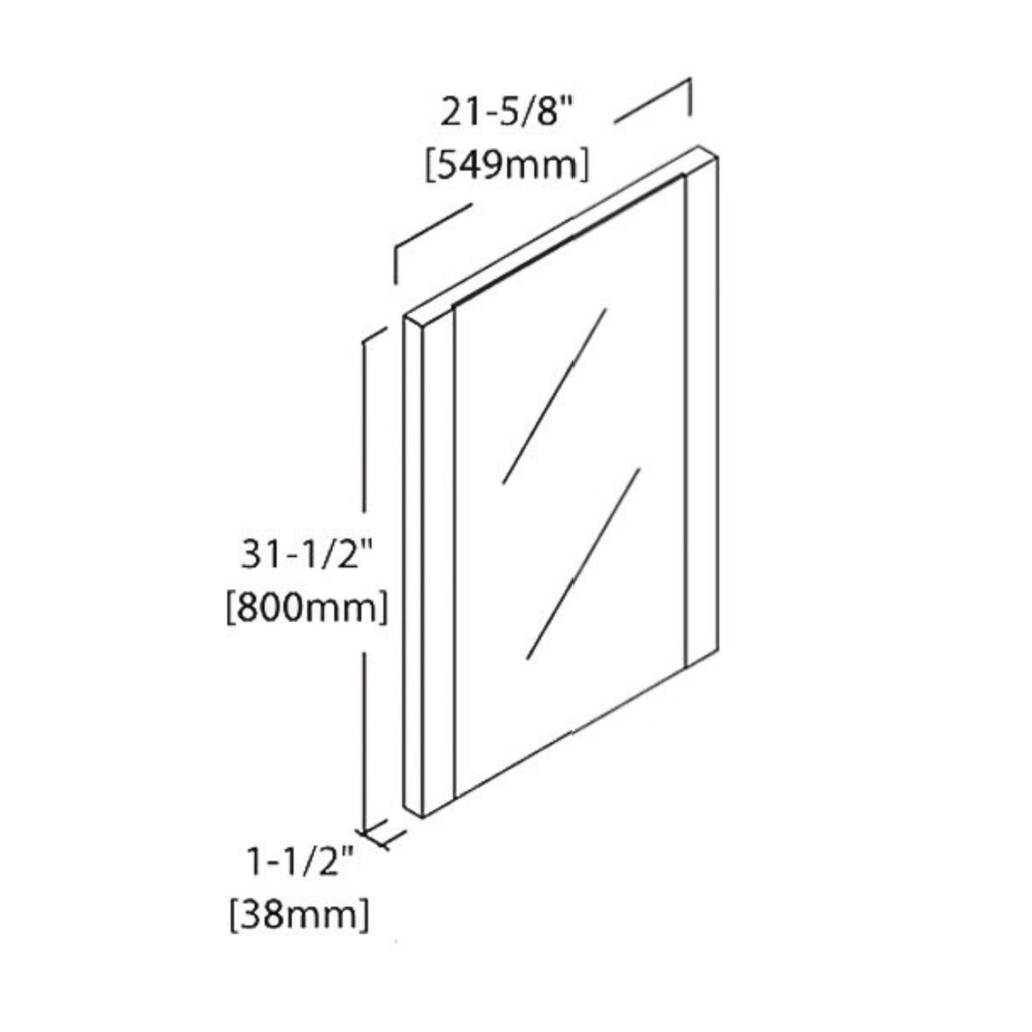 Blossom Milan 24" x 32" Briccole Oak Wall-Mounted Rectangle Mirror
