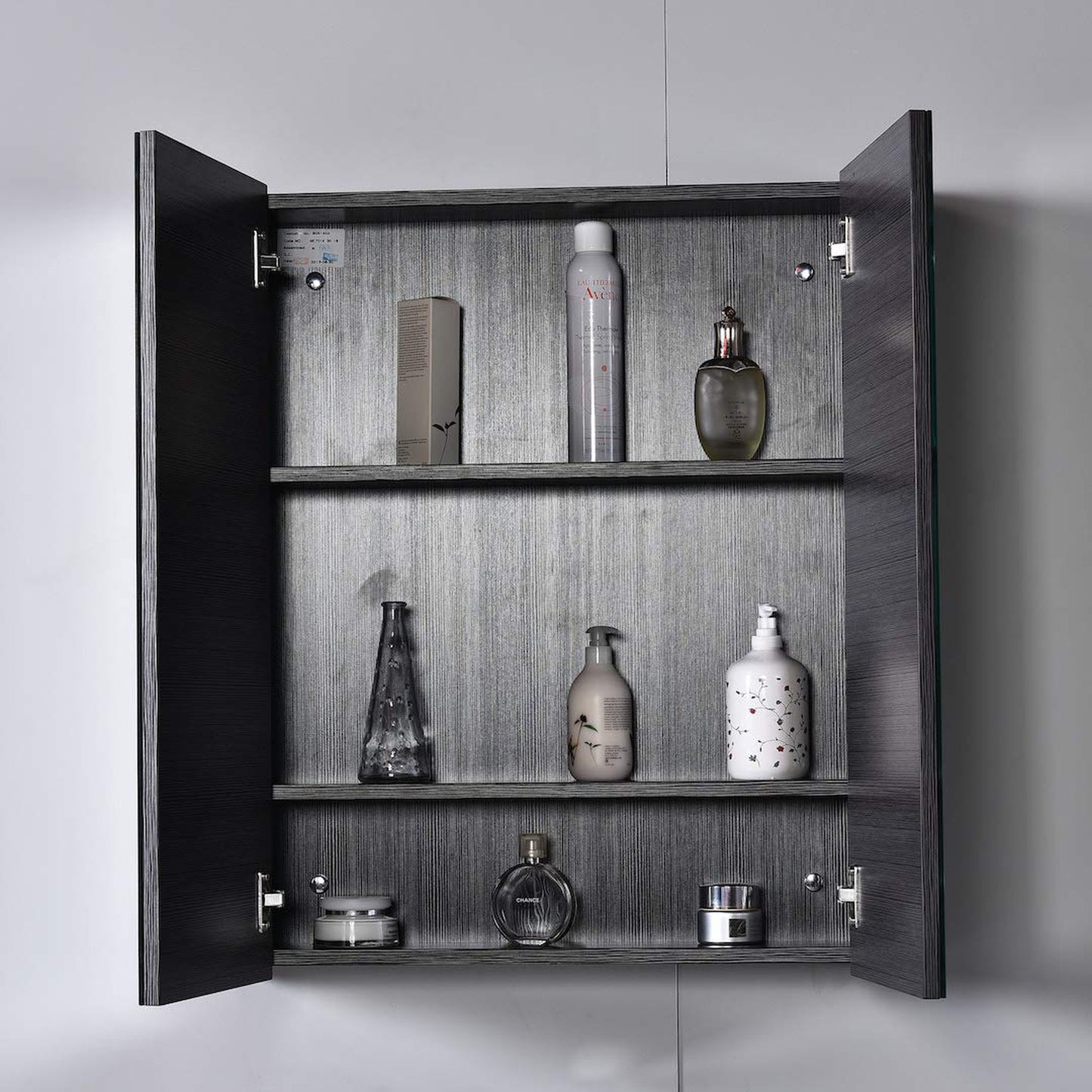 Blossom Milan 30" 2-Door 1-Drawer Silver Gray Freestanding Vanity With Ceramic Drop-In Single Sink And Mirrored Medicine Cabinet