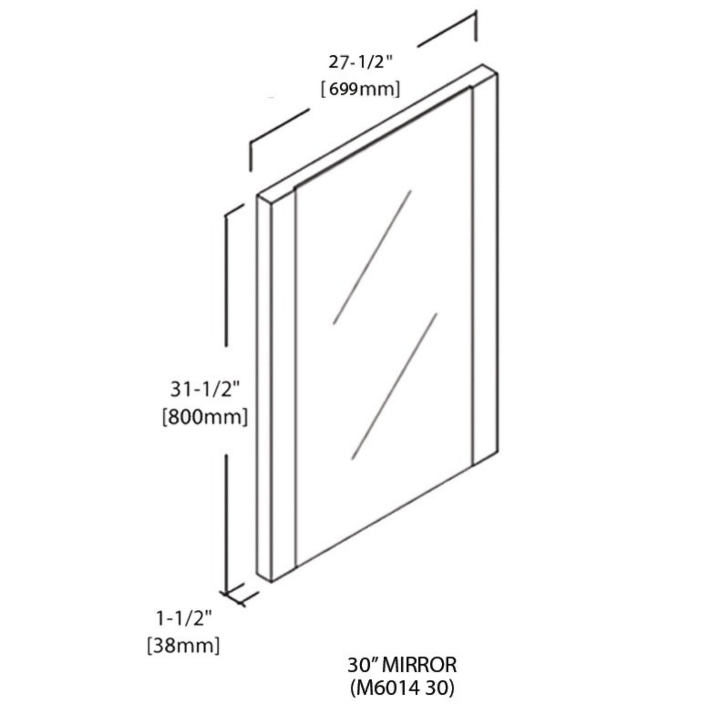Blossom Milan 30" x 32" Briccole Oak Wall-Mounted Rectangle Mirror