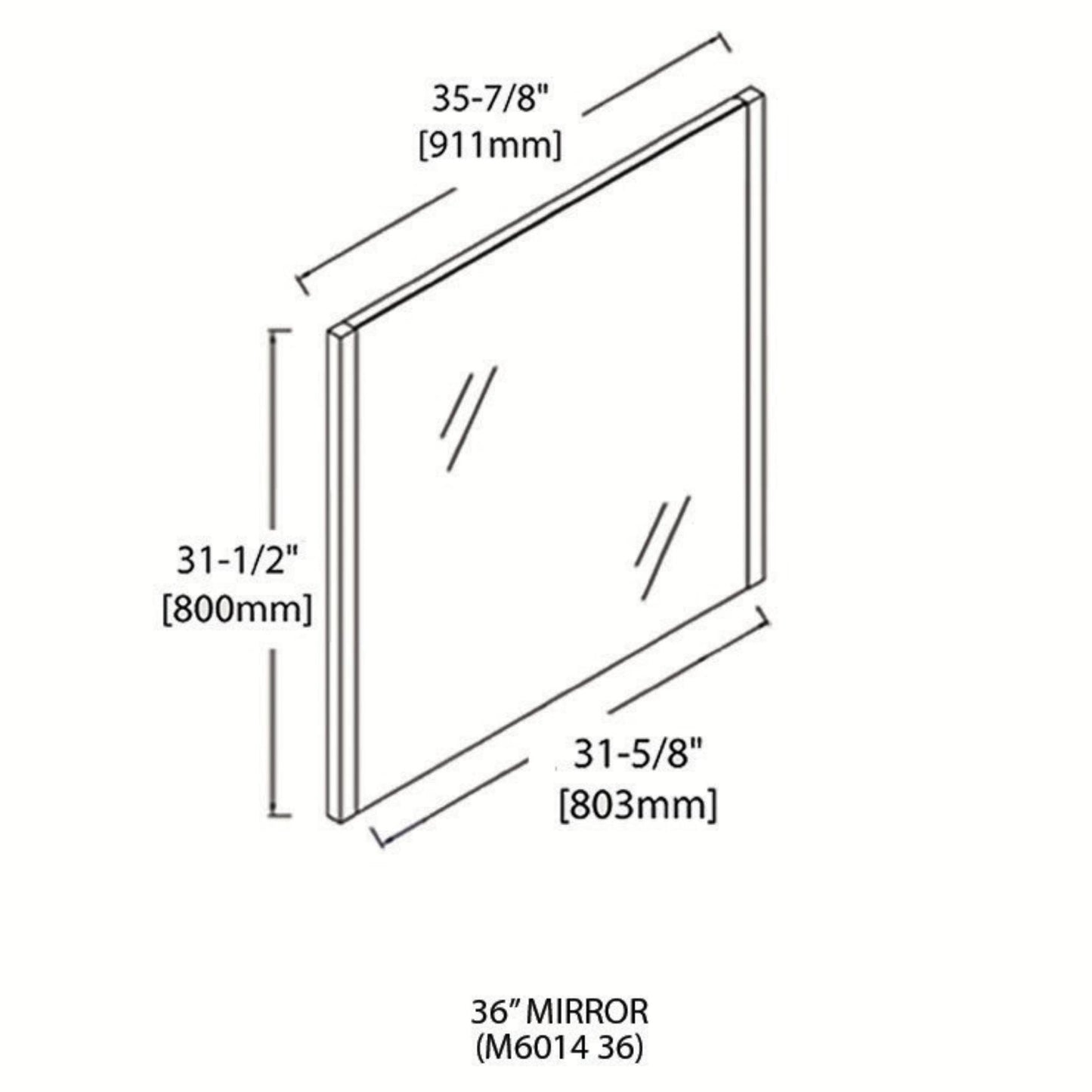 Blossom Milan 36" x 32" Briccole Oak Wall-Mounted Rectangle Mirror