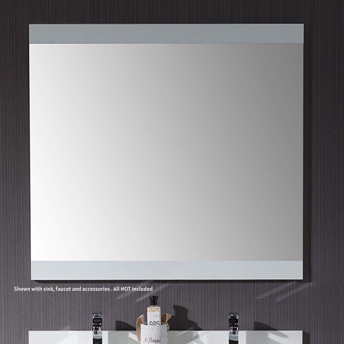 Blossom Monaco 48" x 32" Matte White Wall-Mounted Rectangle Mirror