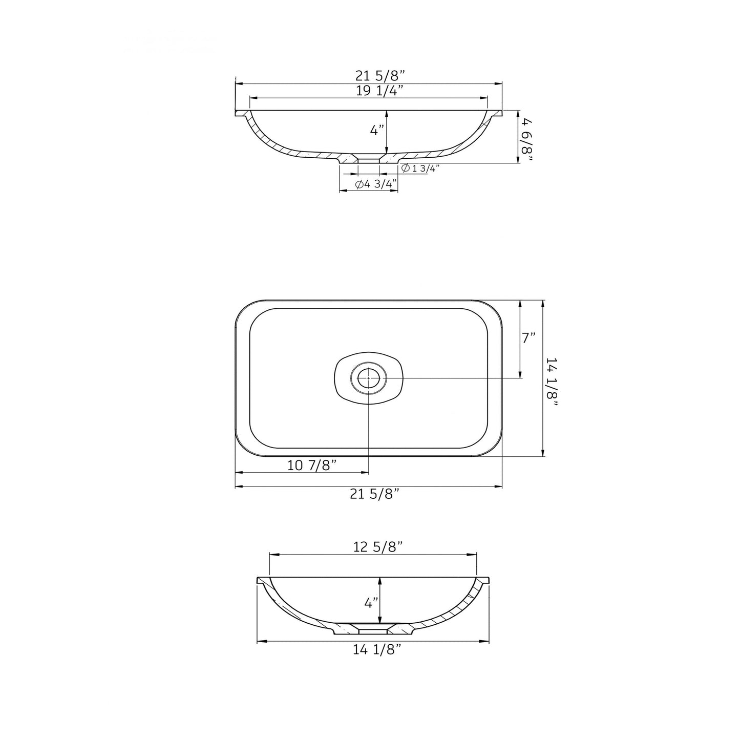 Cambridge Plumbing 21" White Mineral Composite Undermount Bathroom Sink