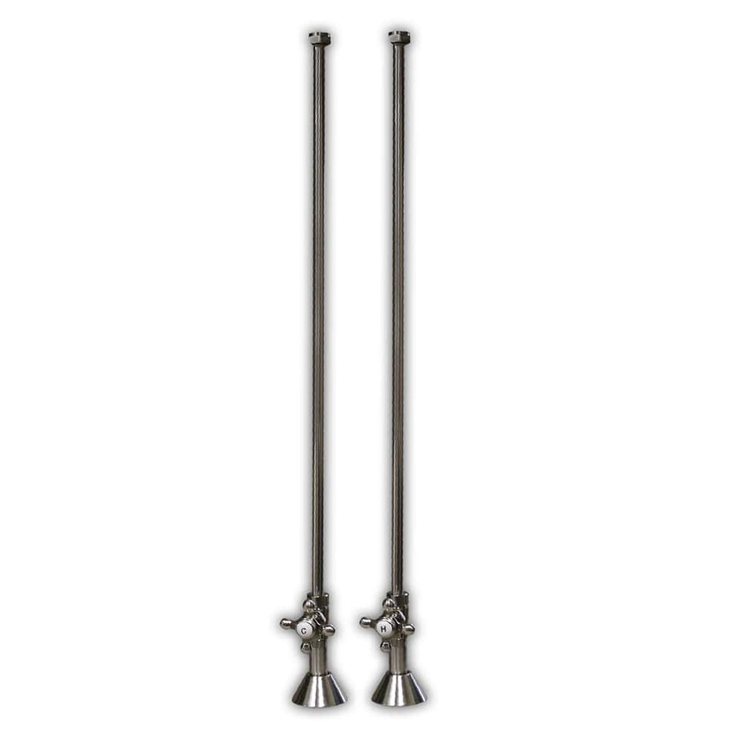 Cambridge Plumbing Brushed Nickel Clawfoot Bathtub Plumbing Deck Mount Supply Lines