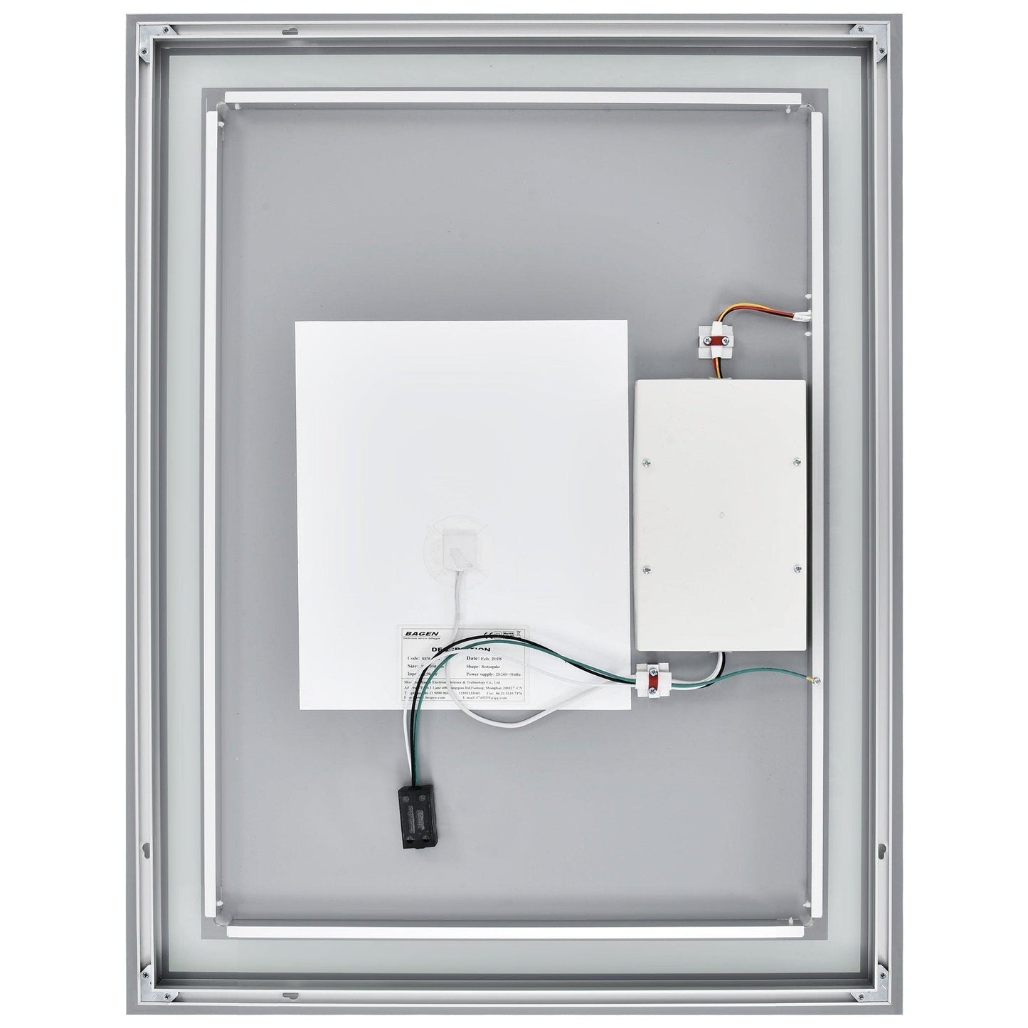 Clovis Goods 32" x 24" Frameless Rectangular Wall Mounted Bathroom Vanity LED Lighted Mirror With Touch Sensor and Built-in Defogger