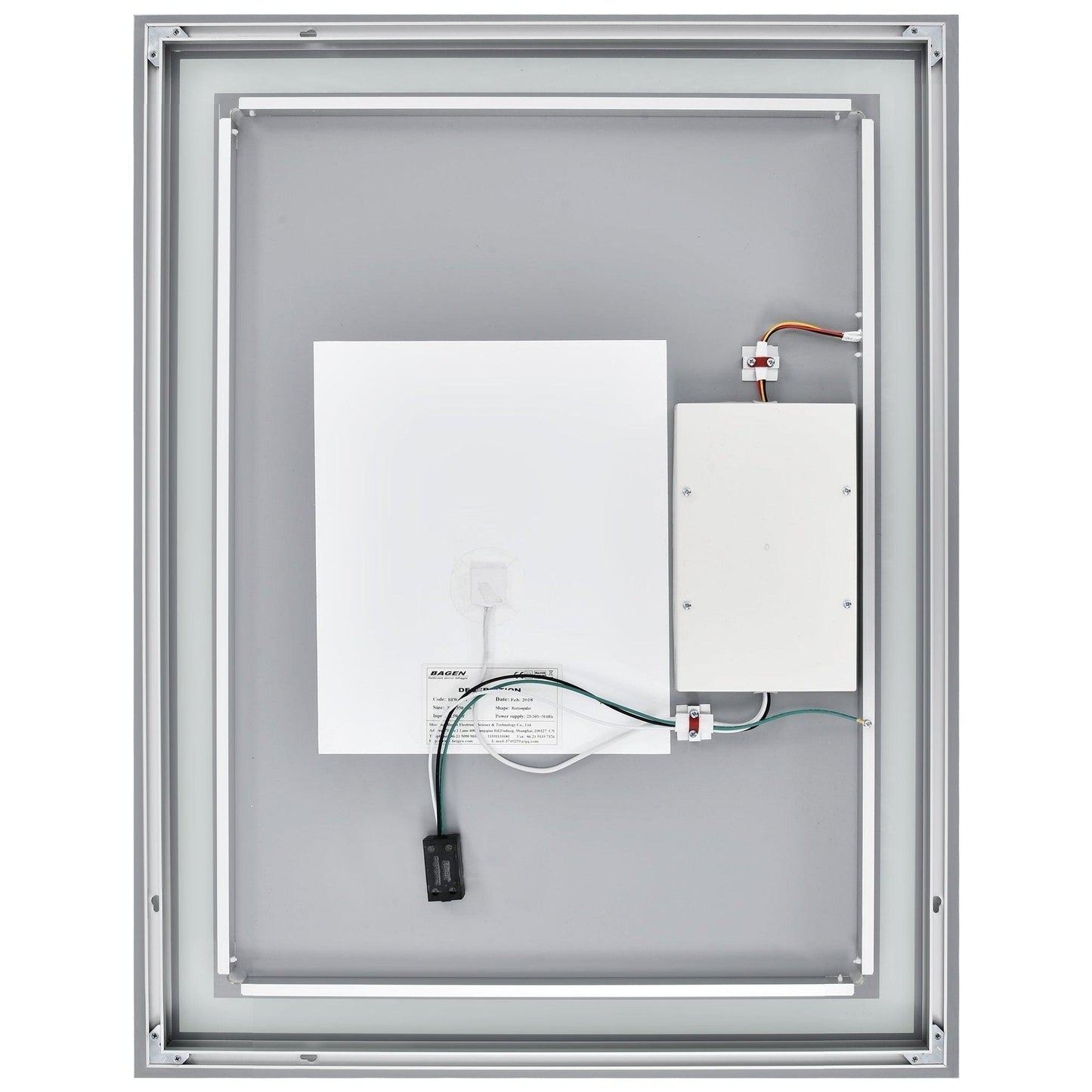 Clovis Goods 36" x 28" Frameless Rectangular Wall Mounted Bathroom Vanity LED Lighted Mirror With Touch Sensor and Built-in Defogger