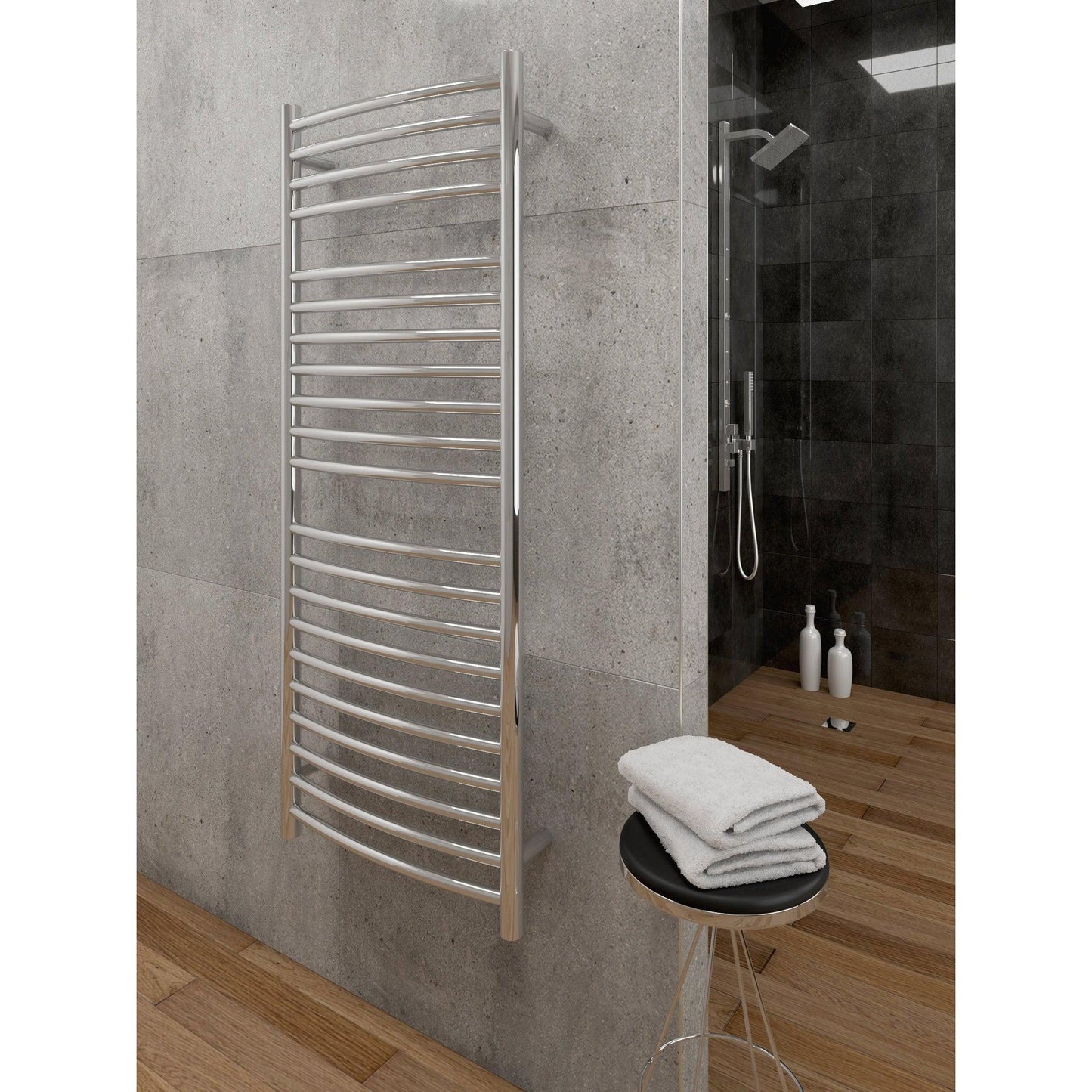 Cozy in Paris Hestia 24" x 59" 210 W 716 BTU Nickel Electric Heating Wall-Mounted Towel Warmer