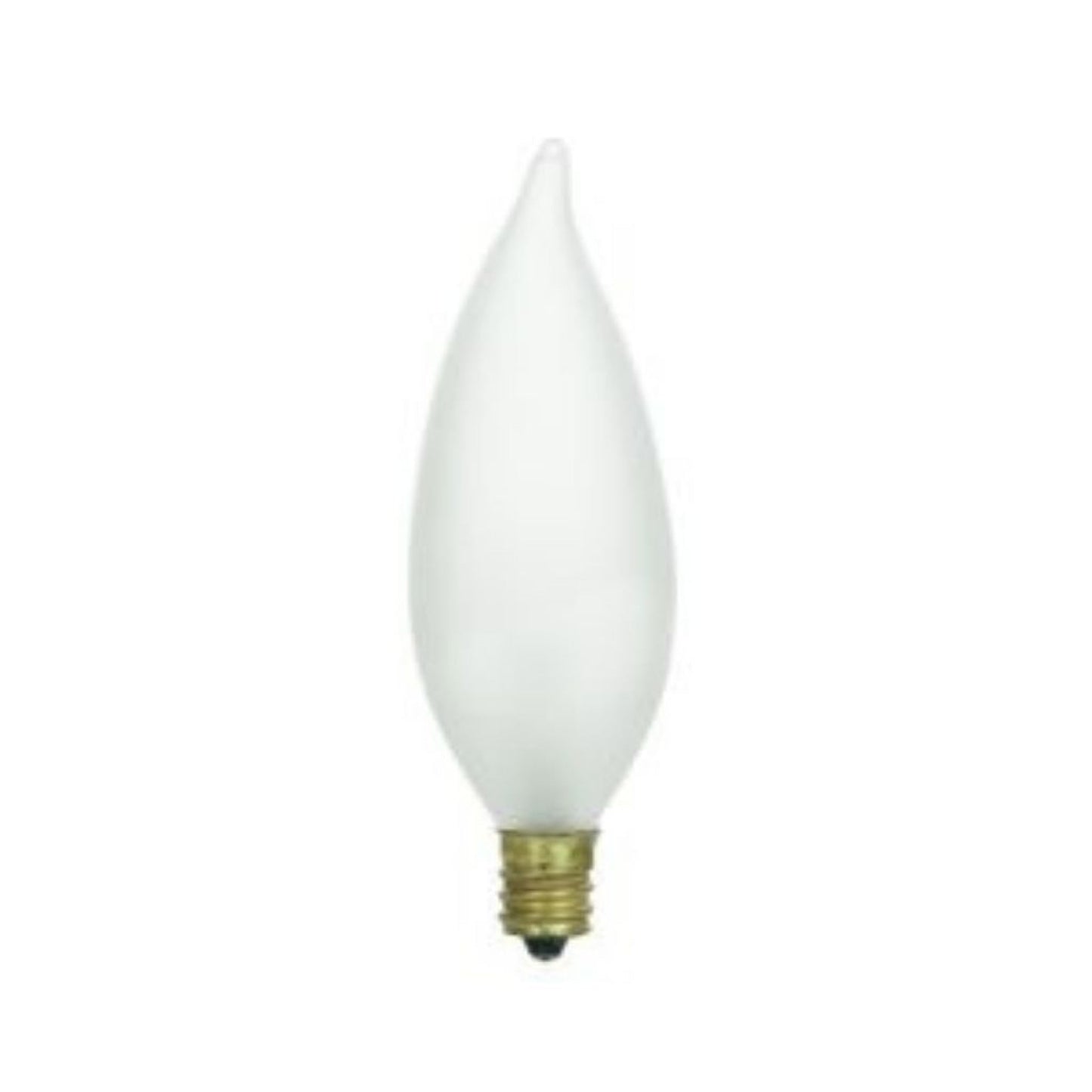 Craftmade 4-Watt Candle-Style With Flame Tip, Frosted Finish, E12 Candelabra Base, 4.4" M.O.L., 2700K Warm White LED Light Bulb