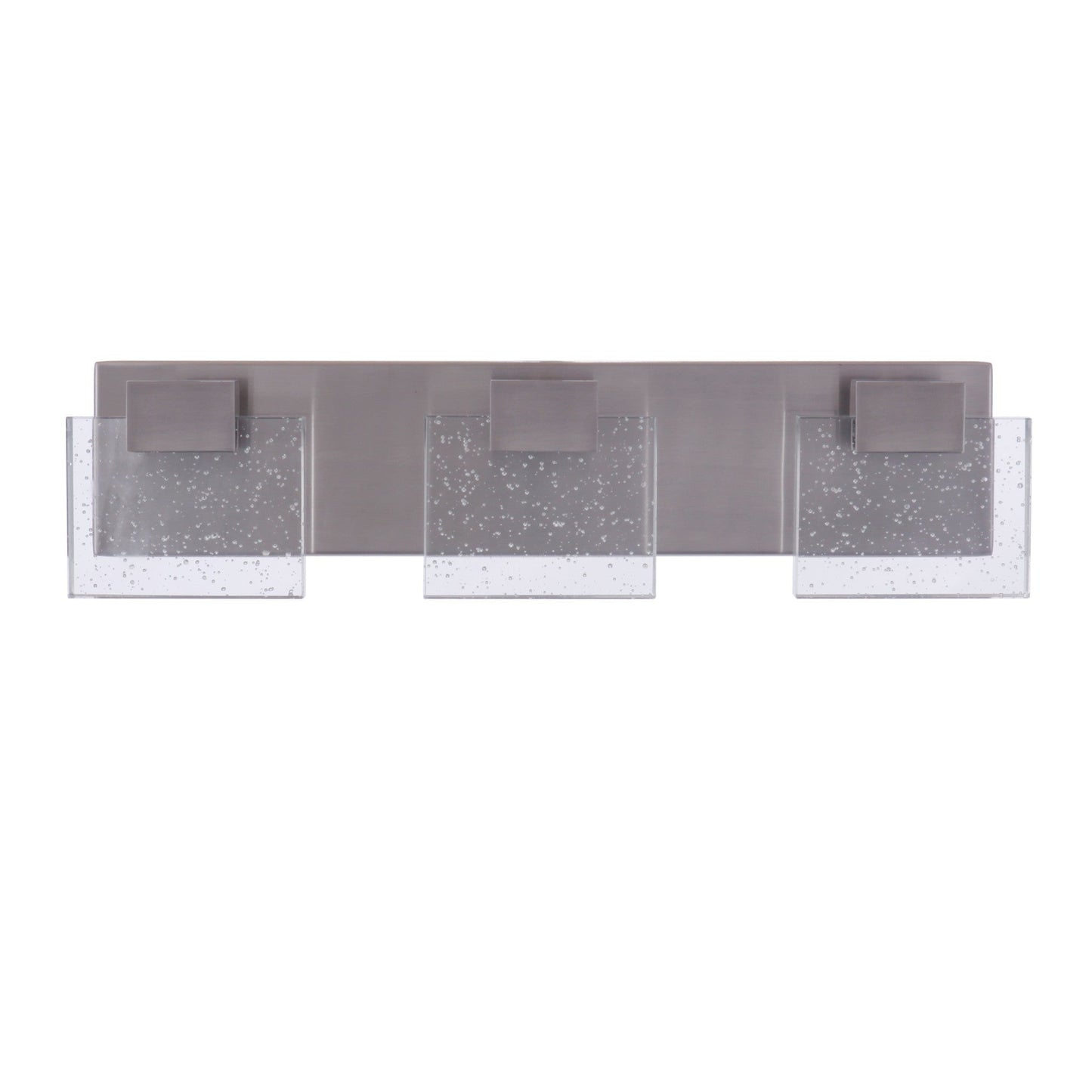 Craftmade Alamere 21" 3-Light Brushed Polished Nickel LED Vanity Light With Clear Seeded Glass Shades