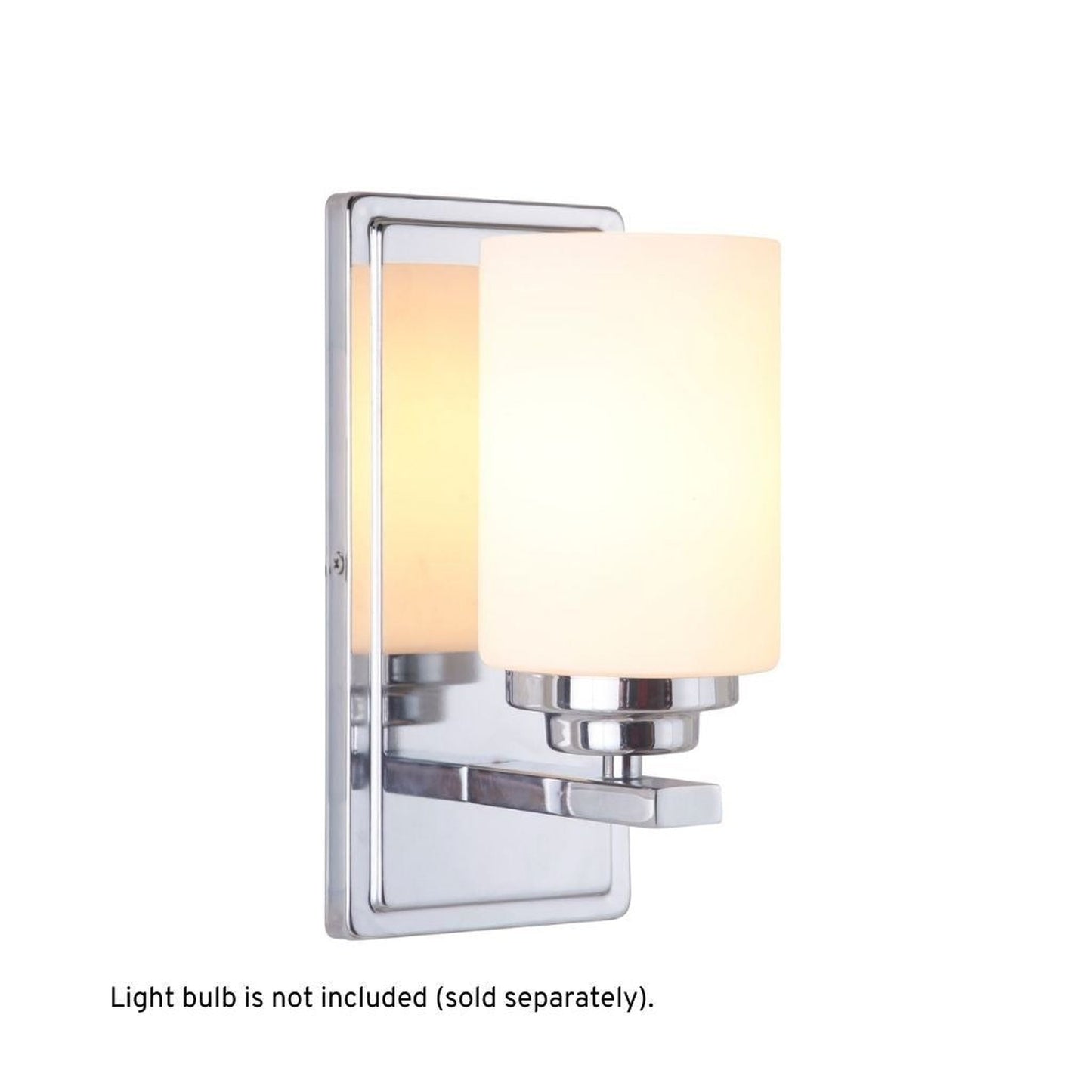 Craftmade Albany 5" x 9" 1-Light Chrome Wall Sconce With White Frosted Glass Shade