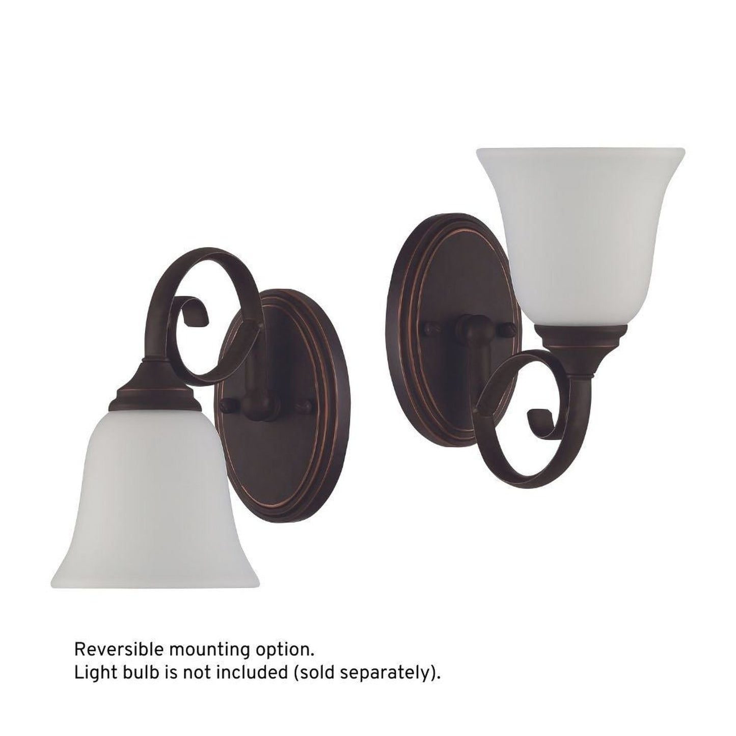 Craftmade Barrett Place 6" x 10" 1-Light Mocha Bronze Wall Sconce With white Frosted Glass Shade