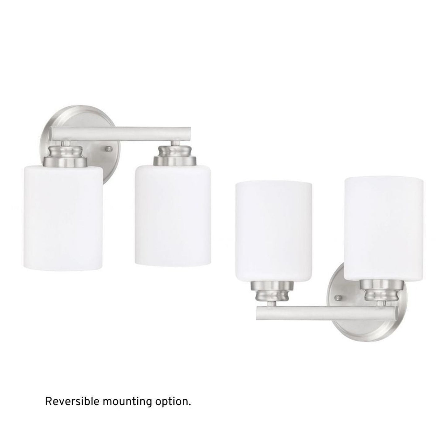 Craftmade Bolden 11" 2-Light Brushed Polished Nickel Vanity Light With White Frosted Glass Shades