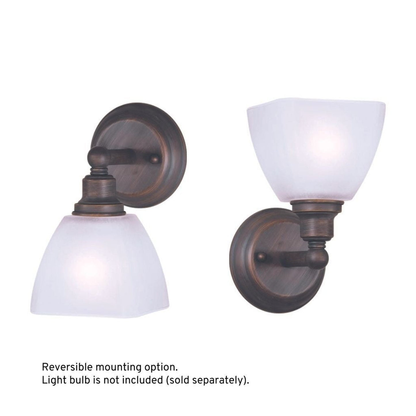 Craftmade Bradley 5" x 10" 1-Light Bronze Wall Sconce With White Frosted Glass Shade