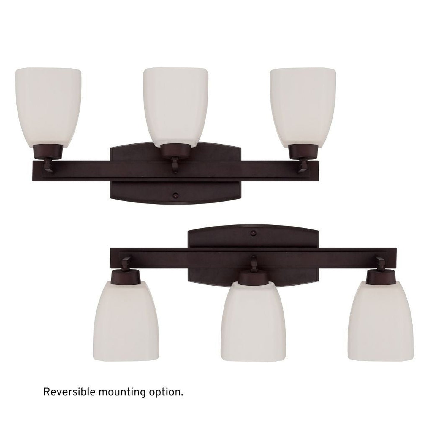Craftmade Bridwell 24" 3-Light Oiled Bronze Vanity Light With White Frosted Glass Shades