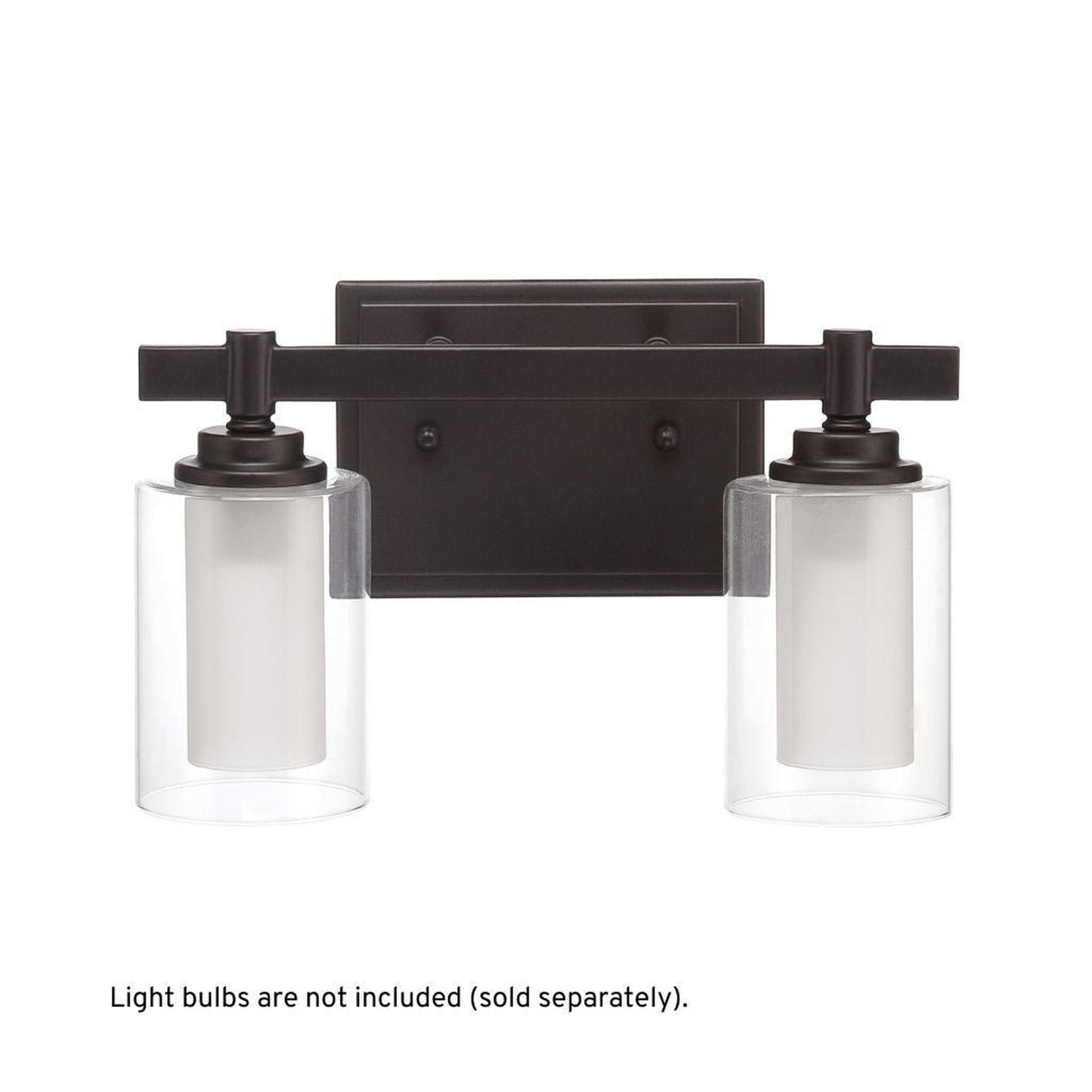 Craftmade Celeste 12" 2-Light Espresso Vanity Light With Clear Outer and Frosted Inner Glass Shades