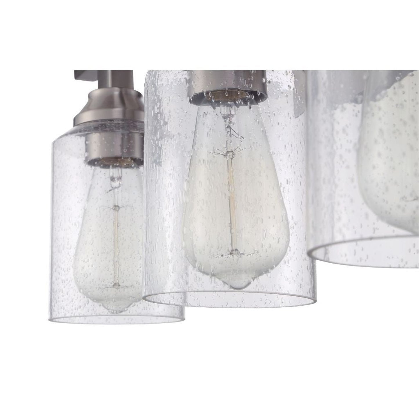 Craftmade Chicago 28" 4-Light Brushed Polished Nickel Vanity Light With Clear Seeded Glass Shades