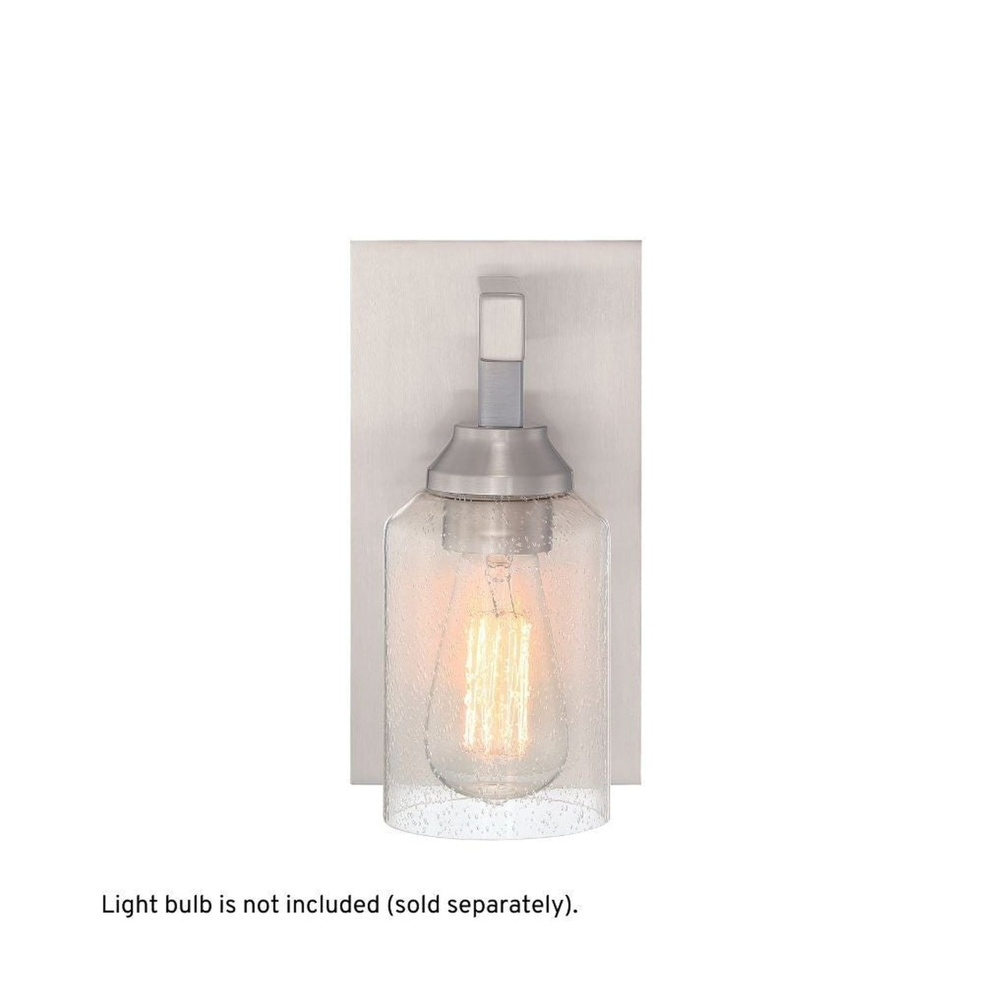 Craftmade Chicago 5" x 10" 1-Light Brushed Polished Nickel Wall Sconce With Clear Seeded Glass Shade