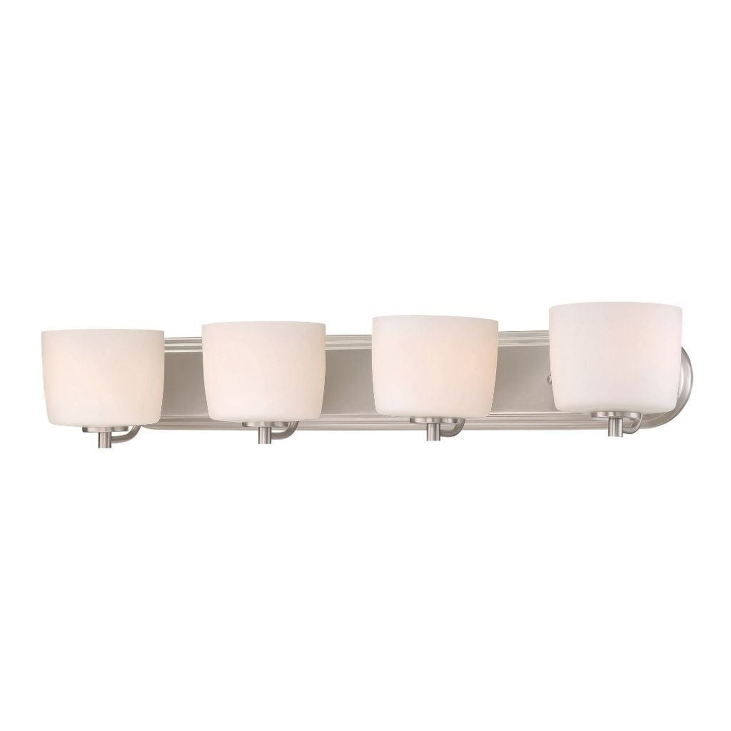 Craftmade Clarendon 32" 4-Light Brushed Polished Nickel Vanity Light With White Opal Glass Shades