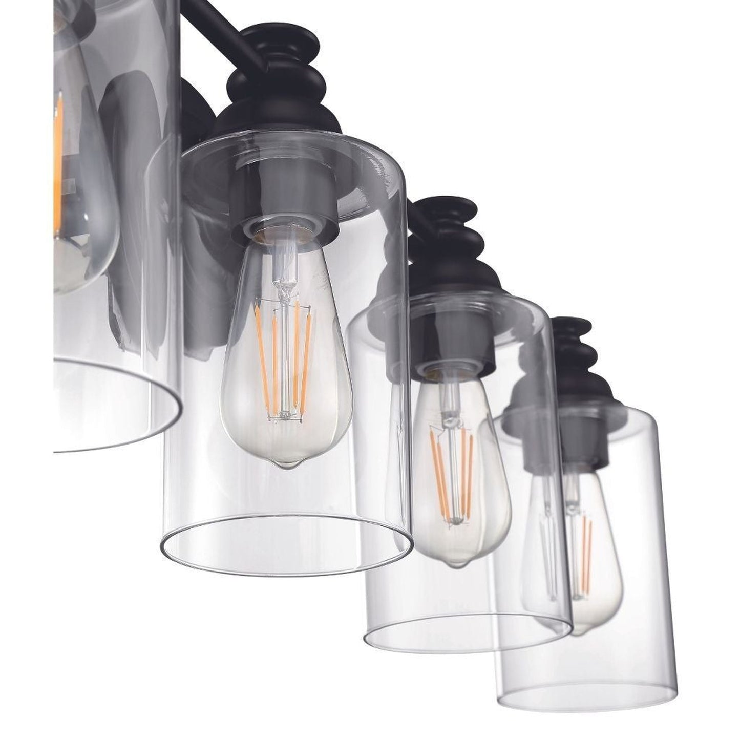 Craftmade Dardyn 30" 4-Light Flat Black Vanity Light With Clear Glass Shades