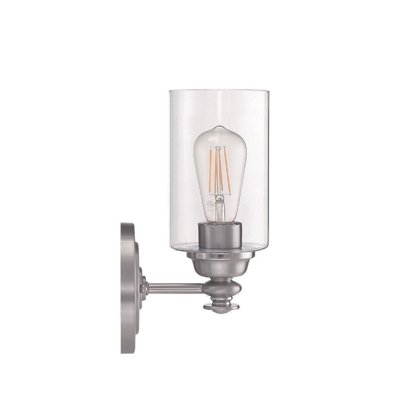 Craftmade Dardyn 6" x 11" 1-Light Brushed Polished Nickel Wall Sconce With Clear Glass Shade