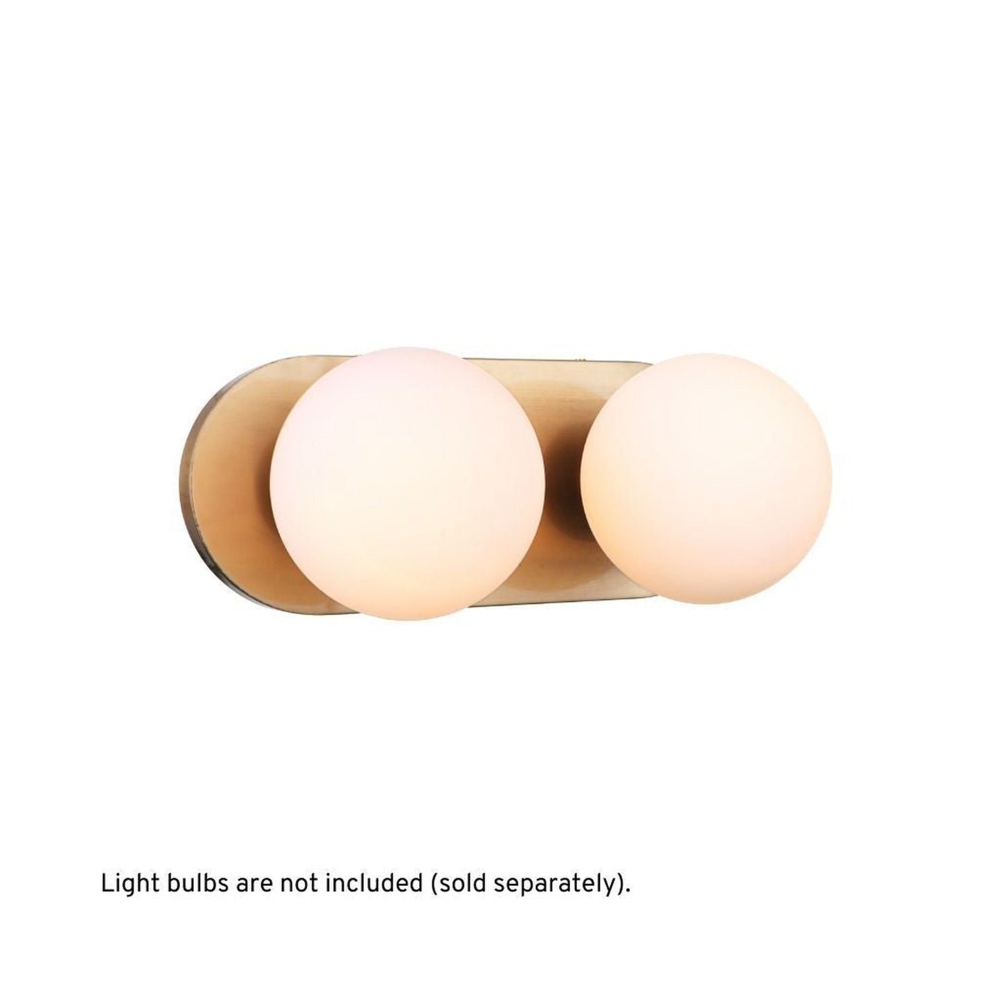 Craftmade Dotti 15" 2-Light Satin Brass Vanity Light With White Opal Glass Shades