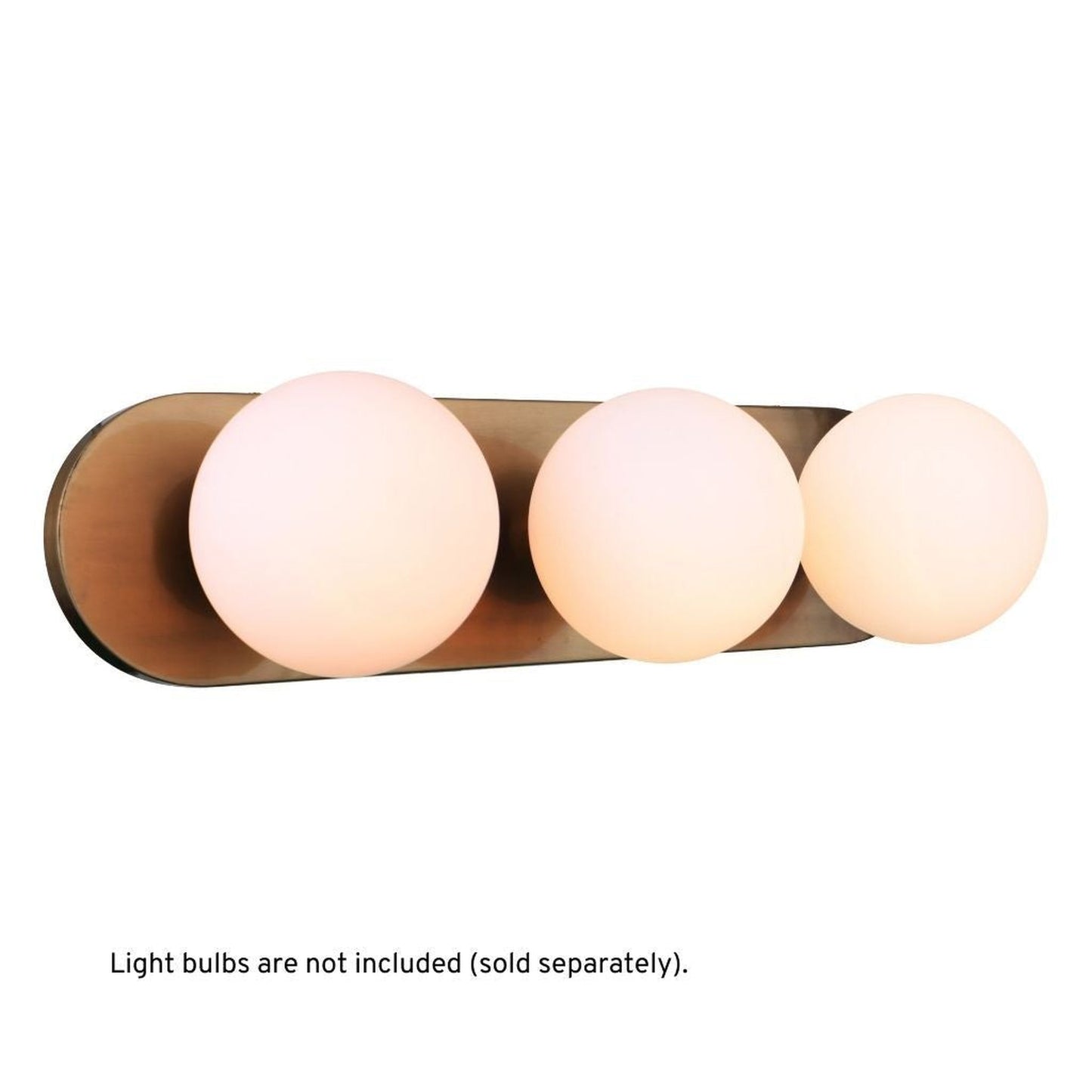 Craftmade Dotti 23" 3-Light Satin Brass Vanity Light With White Opal Glass Shades