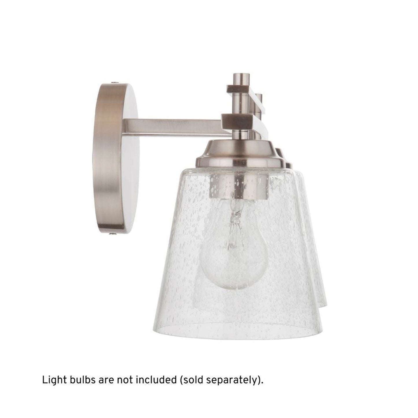 Craftmade Drake 16" 2-Light Brushed Polished Nickel Vanity Light With Clear Seeded Glass Shades