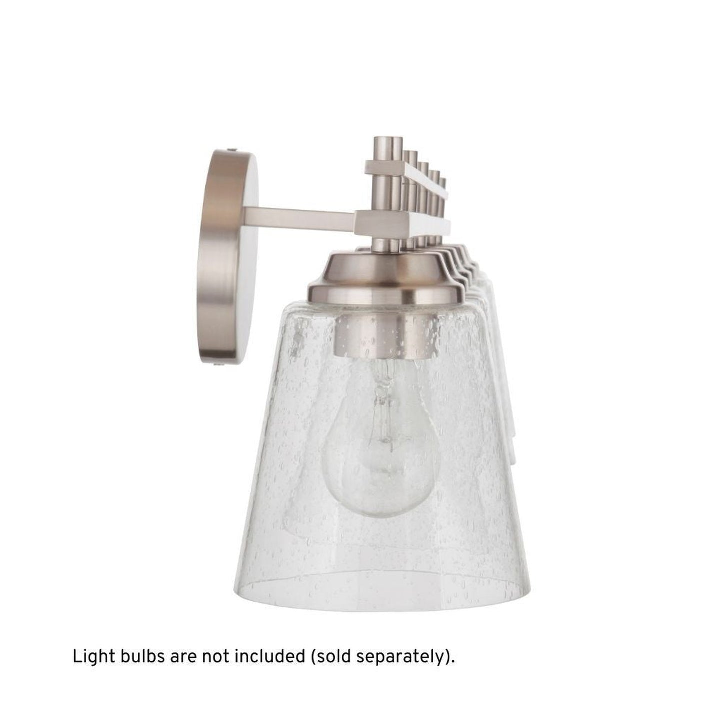 Craftmade Drake 42" 5-Light Brushed Polished Nickel Vanity Light With Clear Seeded Glass Shades