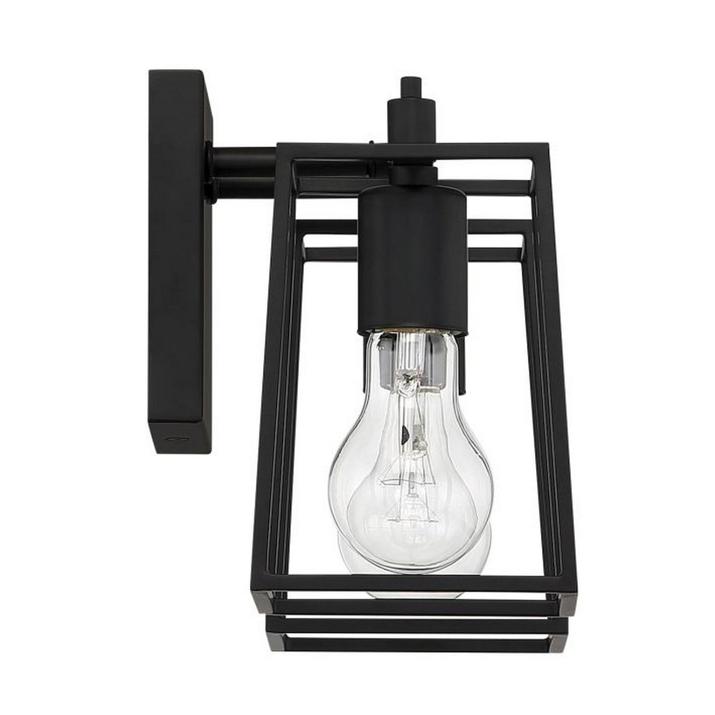 Craftmade Dunn 13" 2-Light Flat Black Vanity Light With Steel Frame Shades