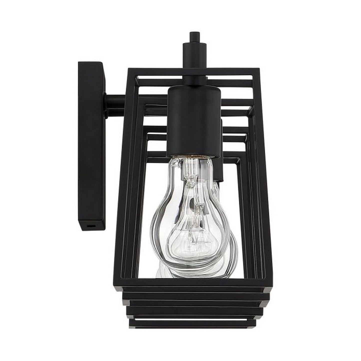 Craftmade Dunn 32" 4-Light Flat Black Vanity Light With Steel Frame Shades