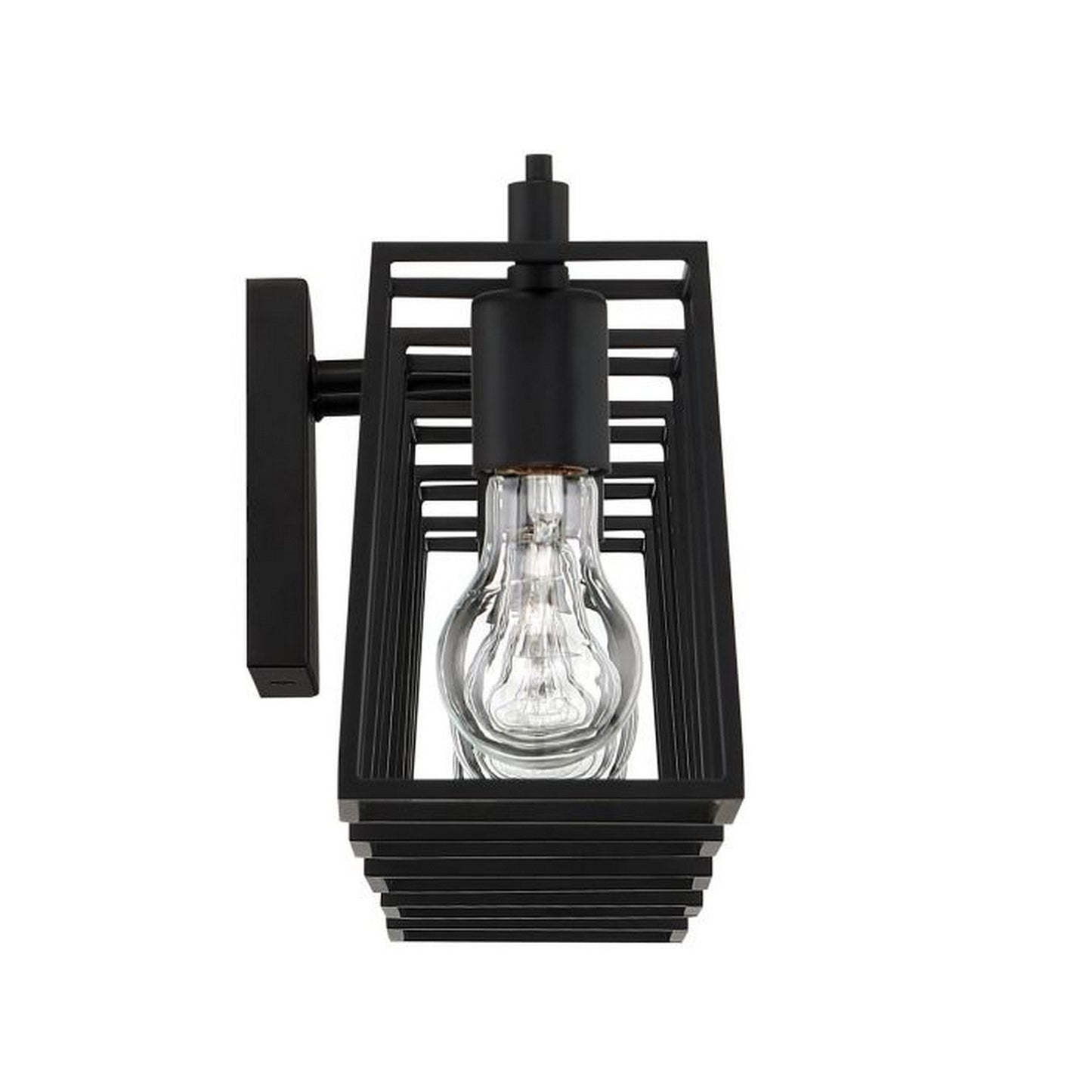 Craftmade Dunn 41" 5-Light Flat Black Vanity Light With Steel Frame Shades