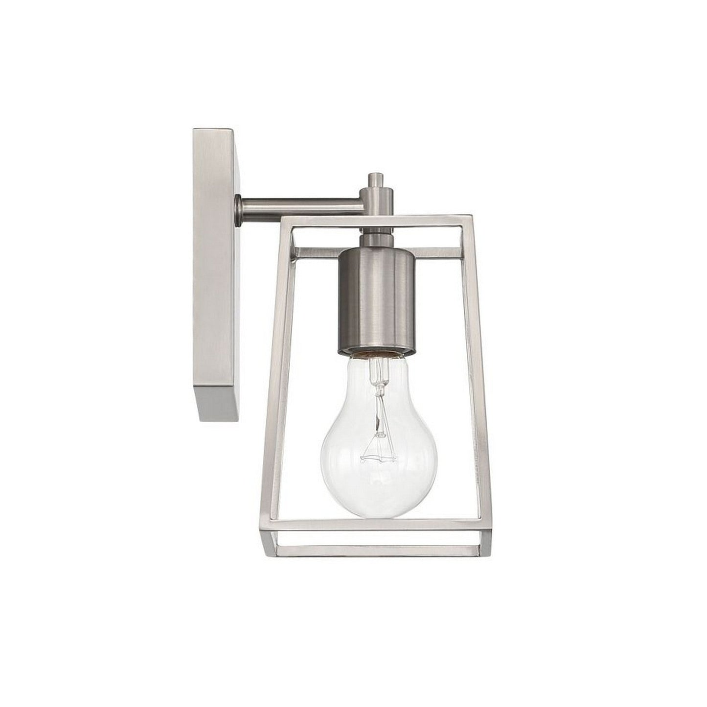 Craftmade Dunn 5" x 9" 1-Light Brushed Polished Nickel Wall Sconce With Steel Frame Shade