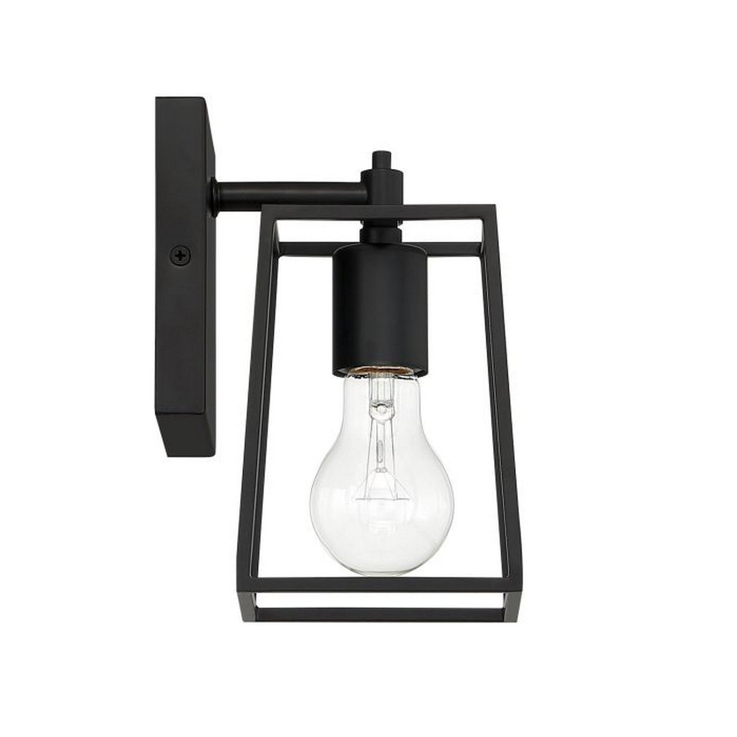 Craftmade Dunn 5" x 9" 1-Light Flat Black Wall Sconce With Steel Frame Shade