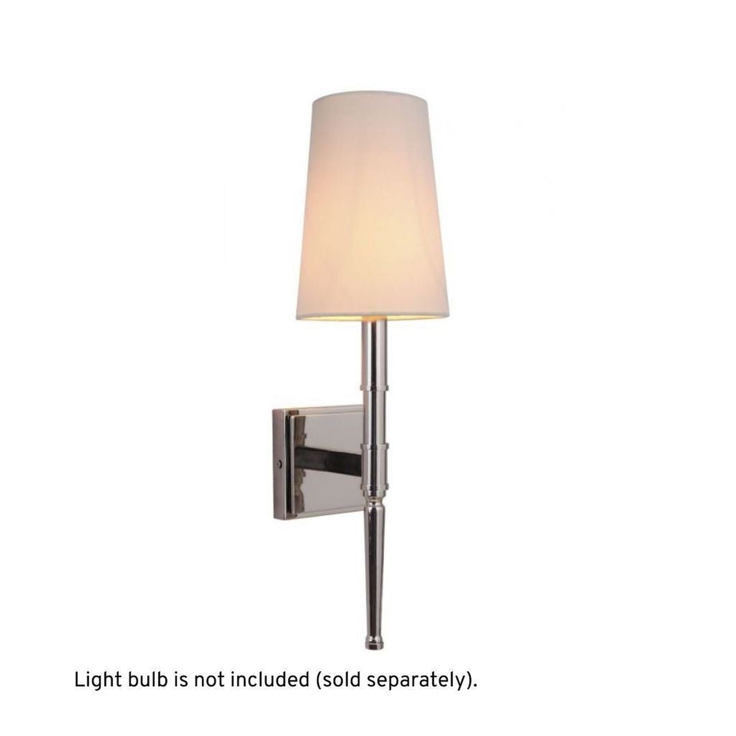 Craftmade Ella 6" x 20" 1-Light Polished Nickel Wall Sconce With White Linen Shade