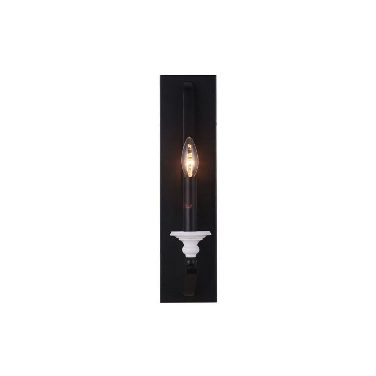 Craftmade Esme 5" x 18" 1-Light Flat Black and Matte White Candle-Style Wall Sconce