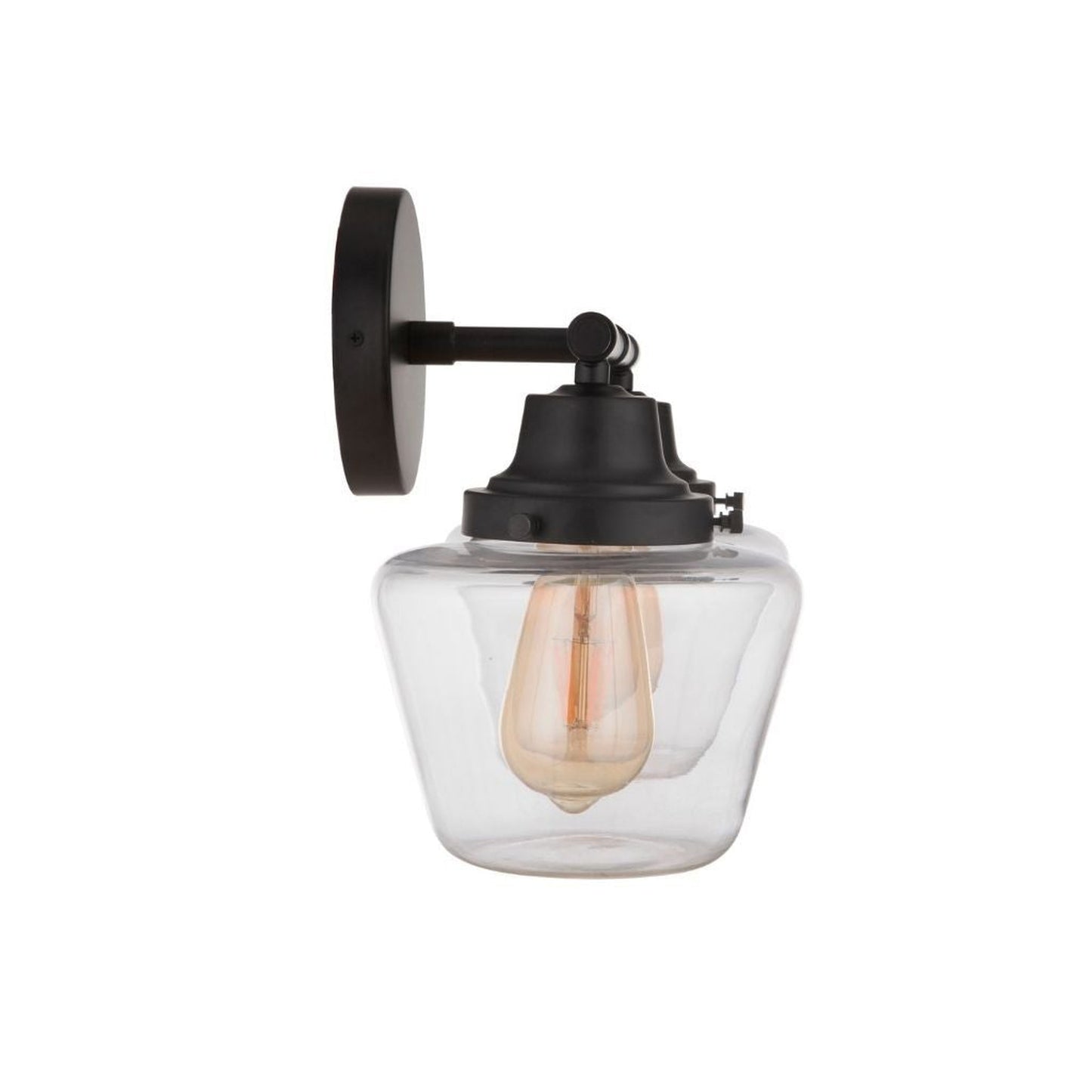 Craftmade Essex 18" 2-Light Flat Black Vanity Light With Clear Glass Shades