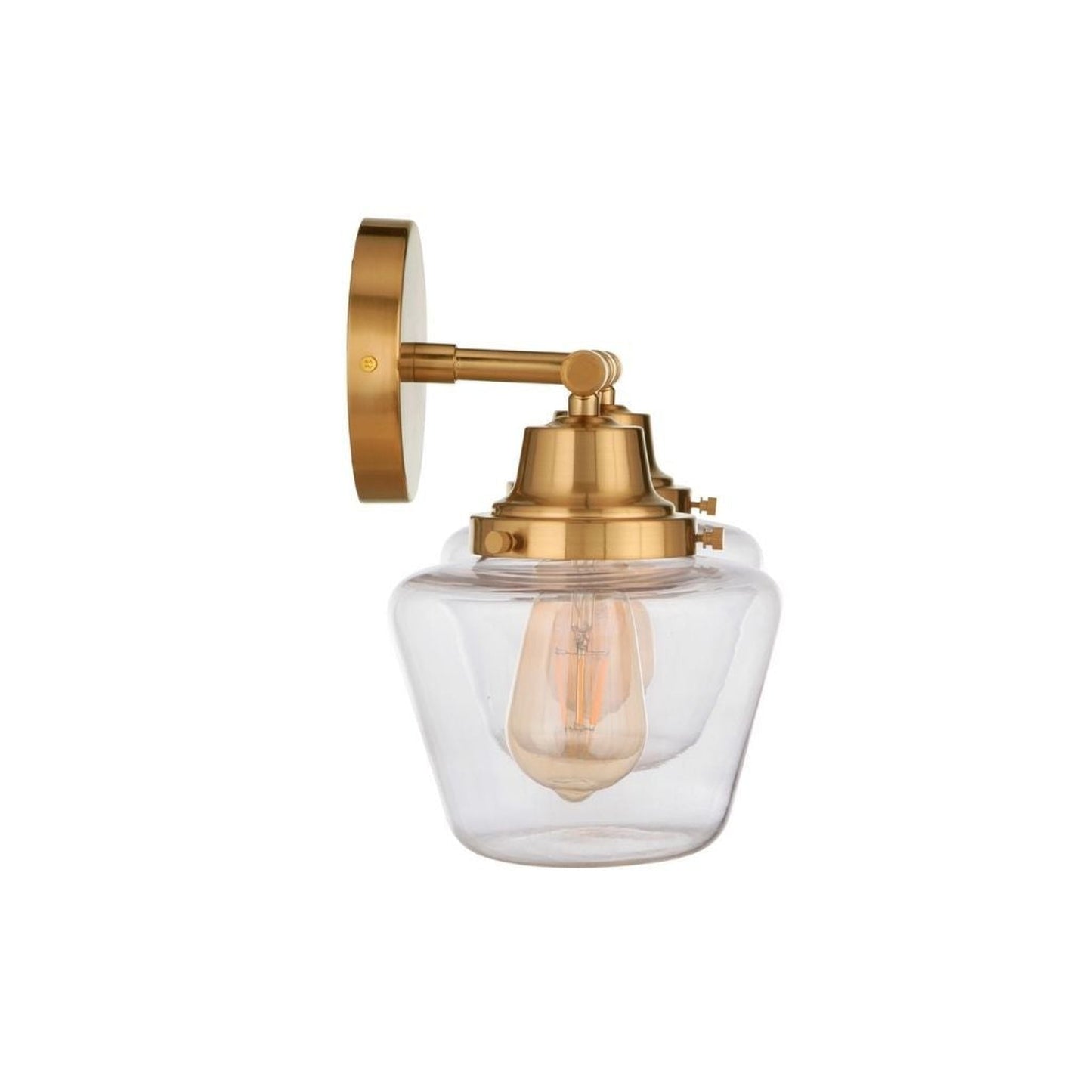 Craftmade Essex 18" 2-Light Satin Brass Vanity Light With Clear Glass Shades