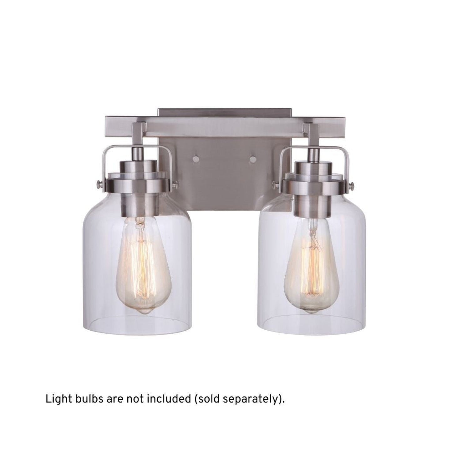 Craftmade Foxwood 13" 2-Light Brushed Polished Nickel Vanity Light With Clear Glass Shades