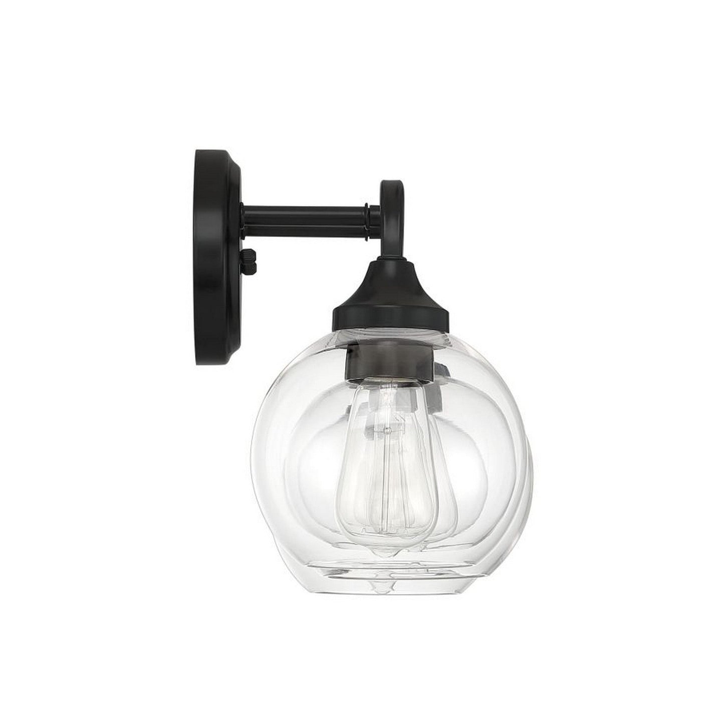 Craftmade Glenda 23" 3-Light Flat Black Vanity Light With Clear Glass Shades