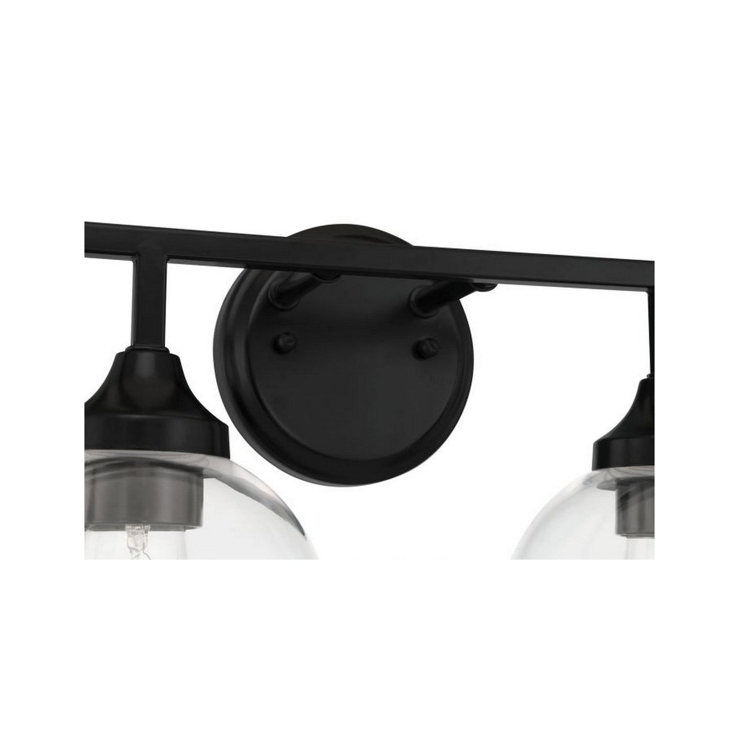 Craftmade Glenda 32" 4-Light Flat Black Vanity Light With Clear Glass Shades