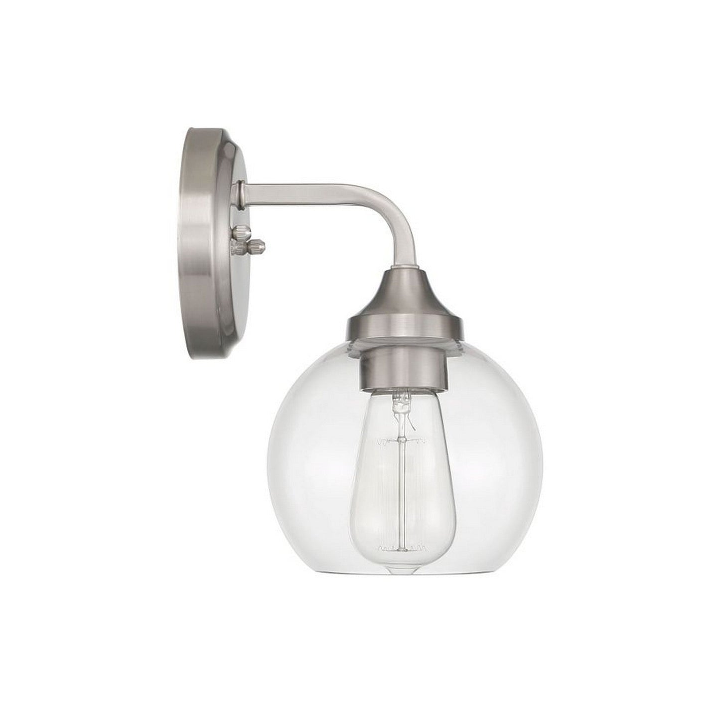 Craftmade Glenda 6" x 10" 1-Light Brushed Polished Nickel Wall Sconce With Clear Glass Shade